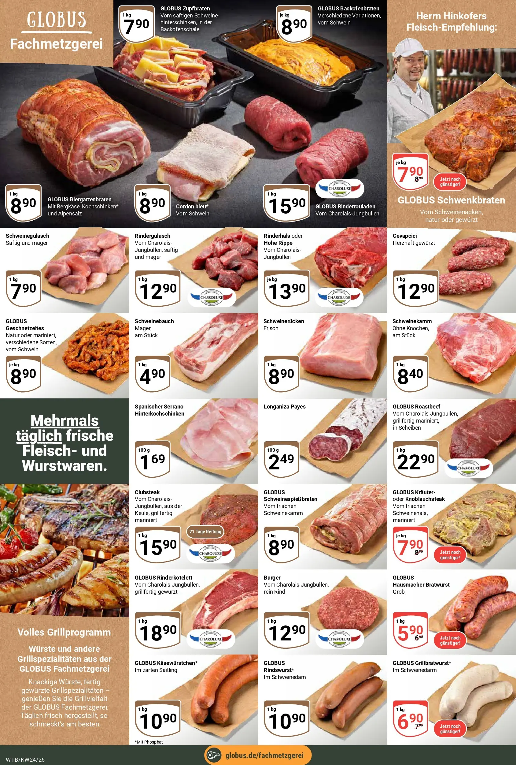 Globus Prospekt Wächtersbach (ab 07.06.2026) » Angebote online | Seite: 17 | Produkte: Rindergulasch, Schweinebauch, Cevapcici, Schweinerucken