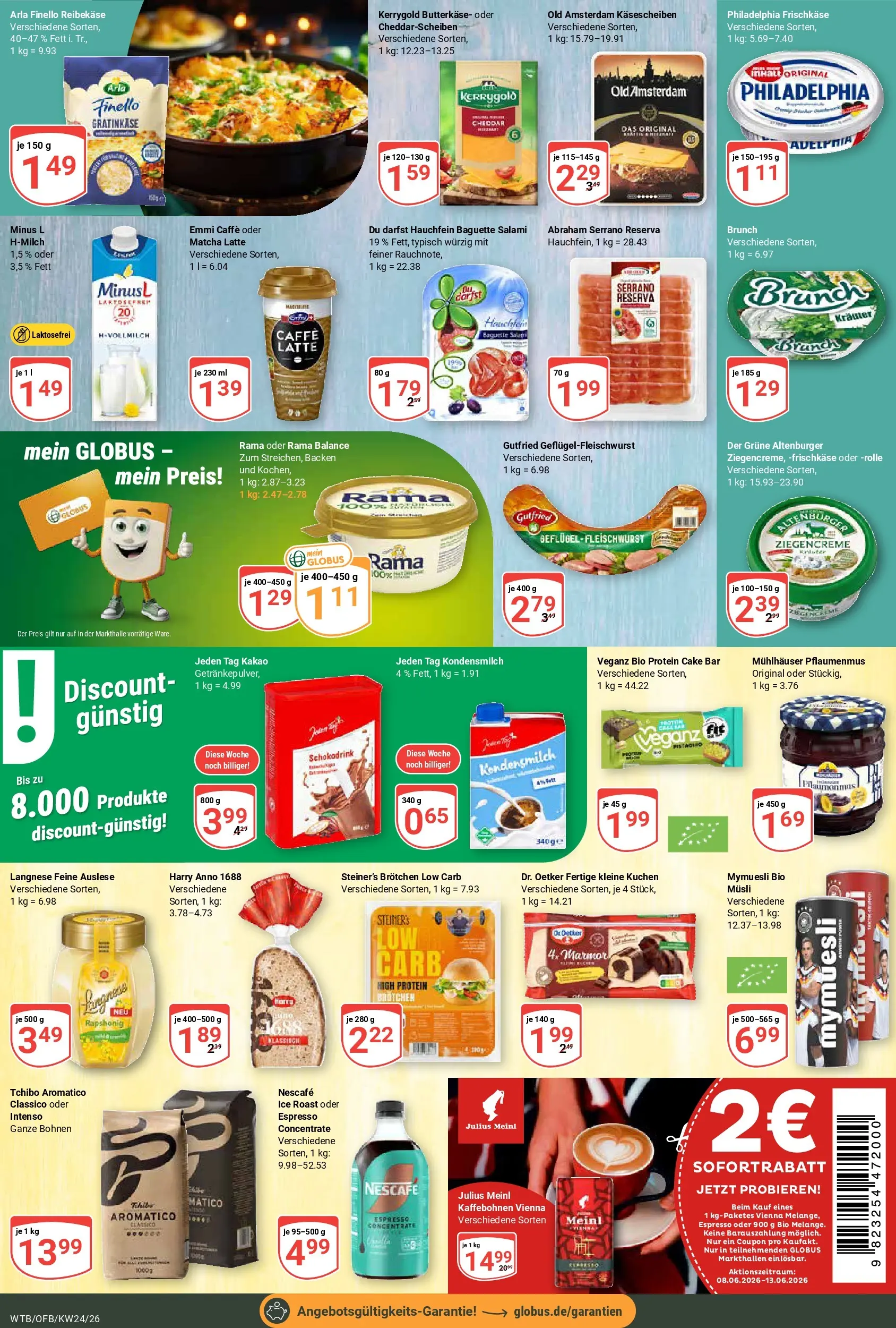 Globus Prospekt Wächtersbach (ab 07.06.2026) » Angebote online | Seite: 20 | Produkte: Langnese, Nescafe, Baguette, Frischkase