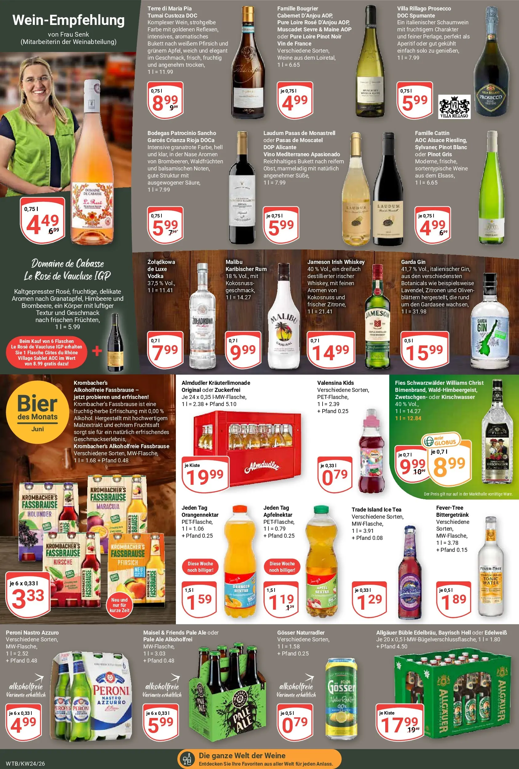 Globus Prospekt Wächtersbach (ab 07.06.2026) » Angebote online | Seite: 22 | Produkte: Bier, Valensina, Fruchtsaft, Whiskey