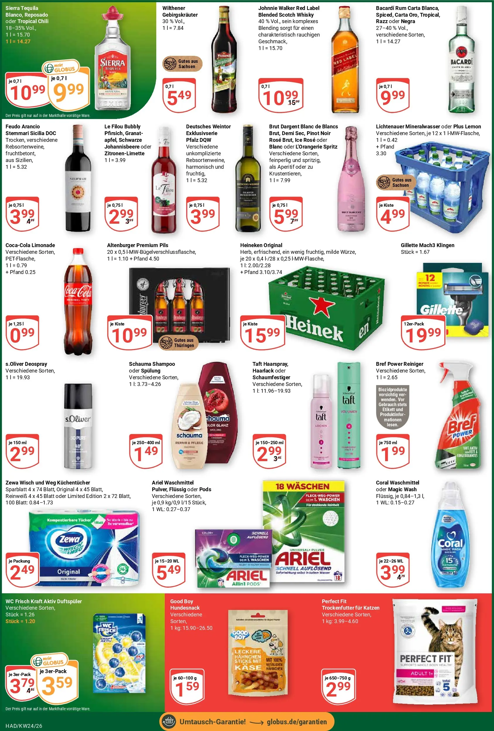 Globus Prospekt Halle (saale) (ab 08.06.2026) » Angebote online | Seite: 5 | Produkte: Bacardi, Coral waschmittel, Zewa, Heineken
