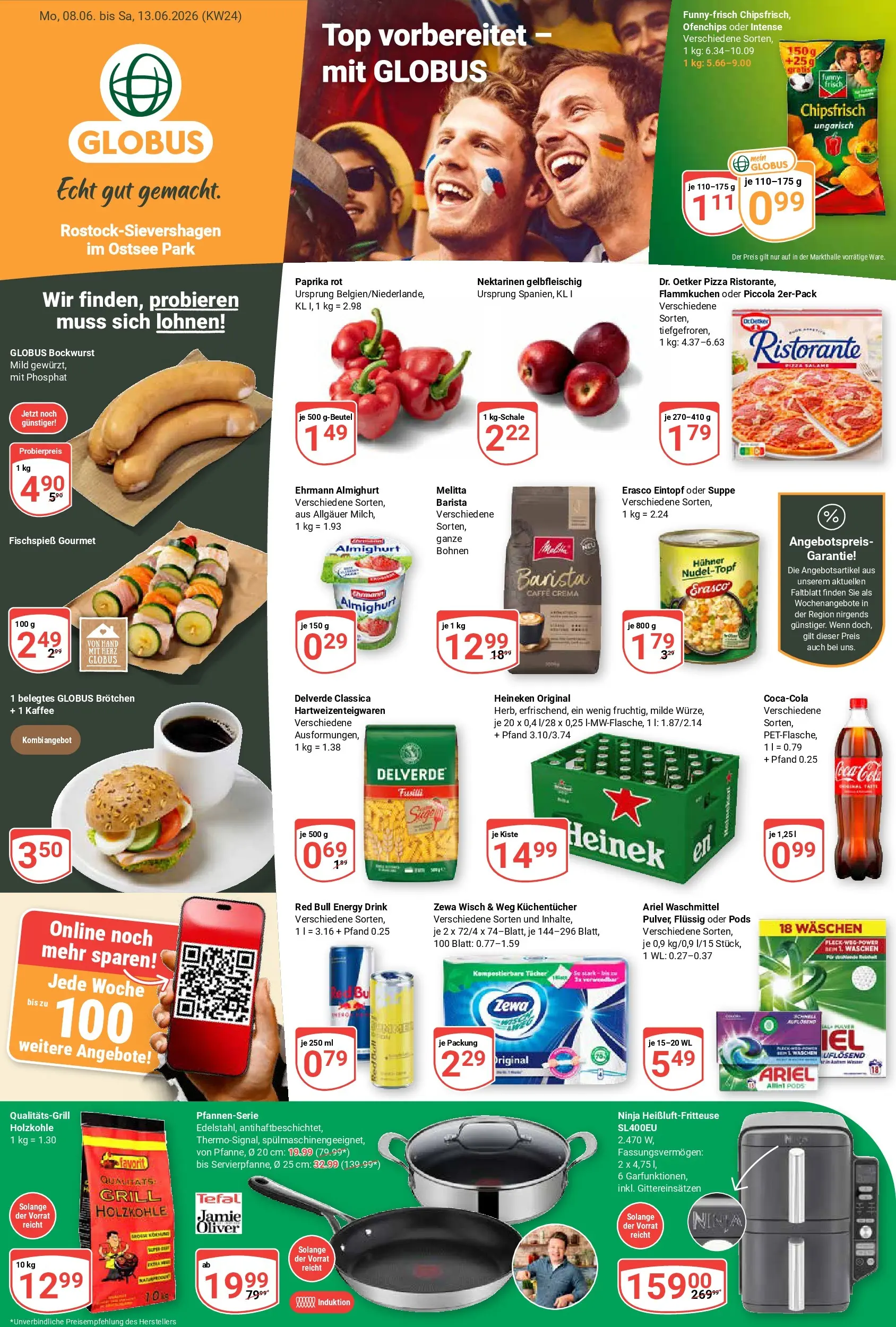Globus Prospekt Lambrechtshagen (ab 08.06.2026) » Angebote online | Seite: 3 | Produkte: Red bull, Ehrmann almighurt, Paprika, Erasco