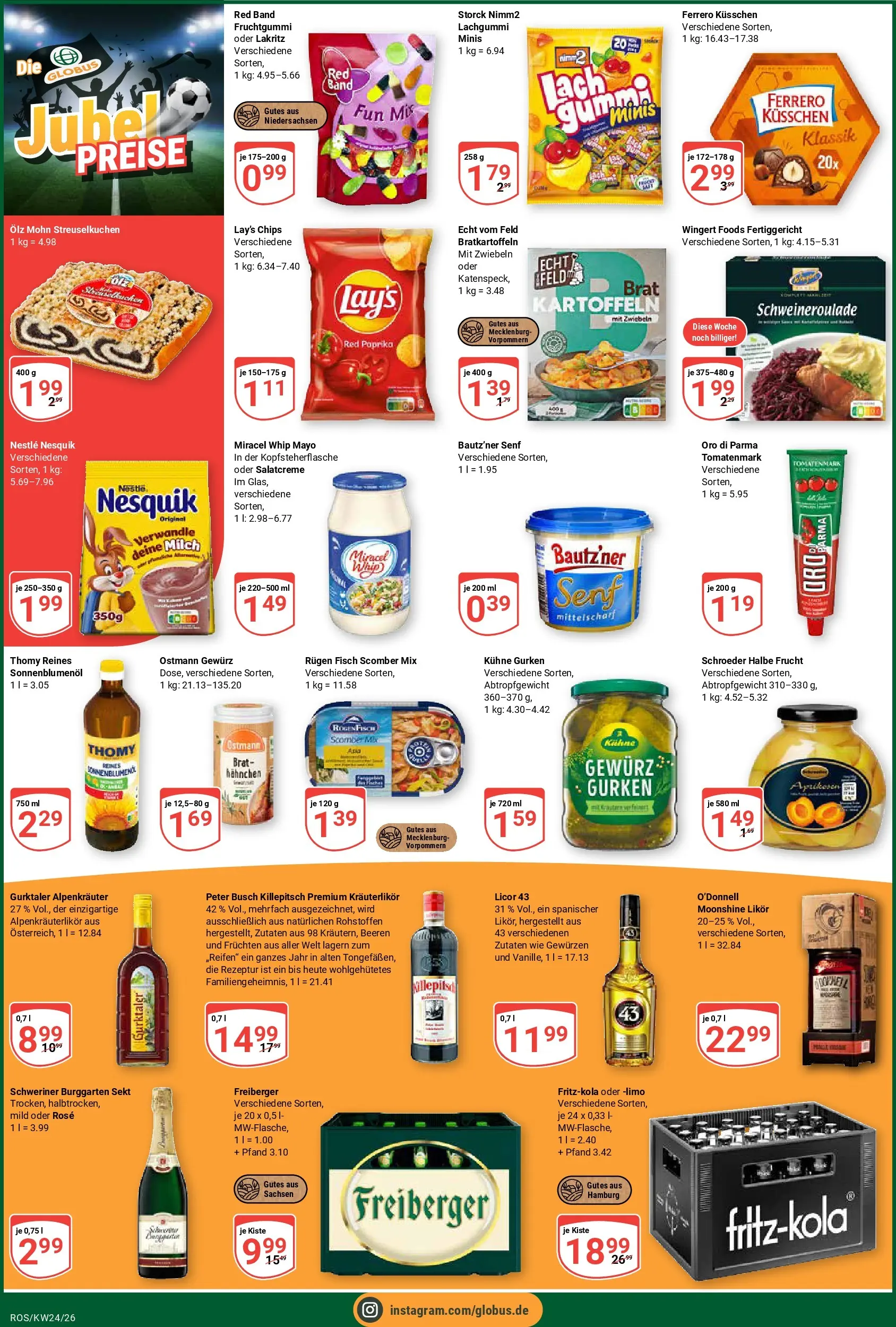 Globus Prospekt Lambrechtshagen (ab 08.06.2026) » Angebote online | Seite: 6 | Produkte: Likör, Oro di parma, Kartoffeln, Chips