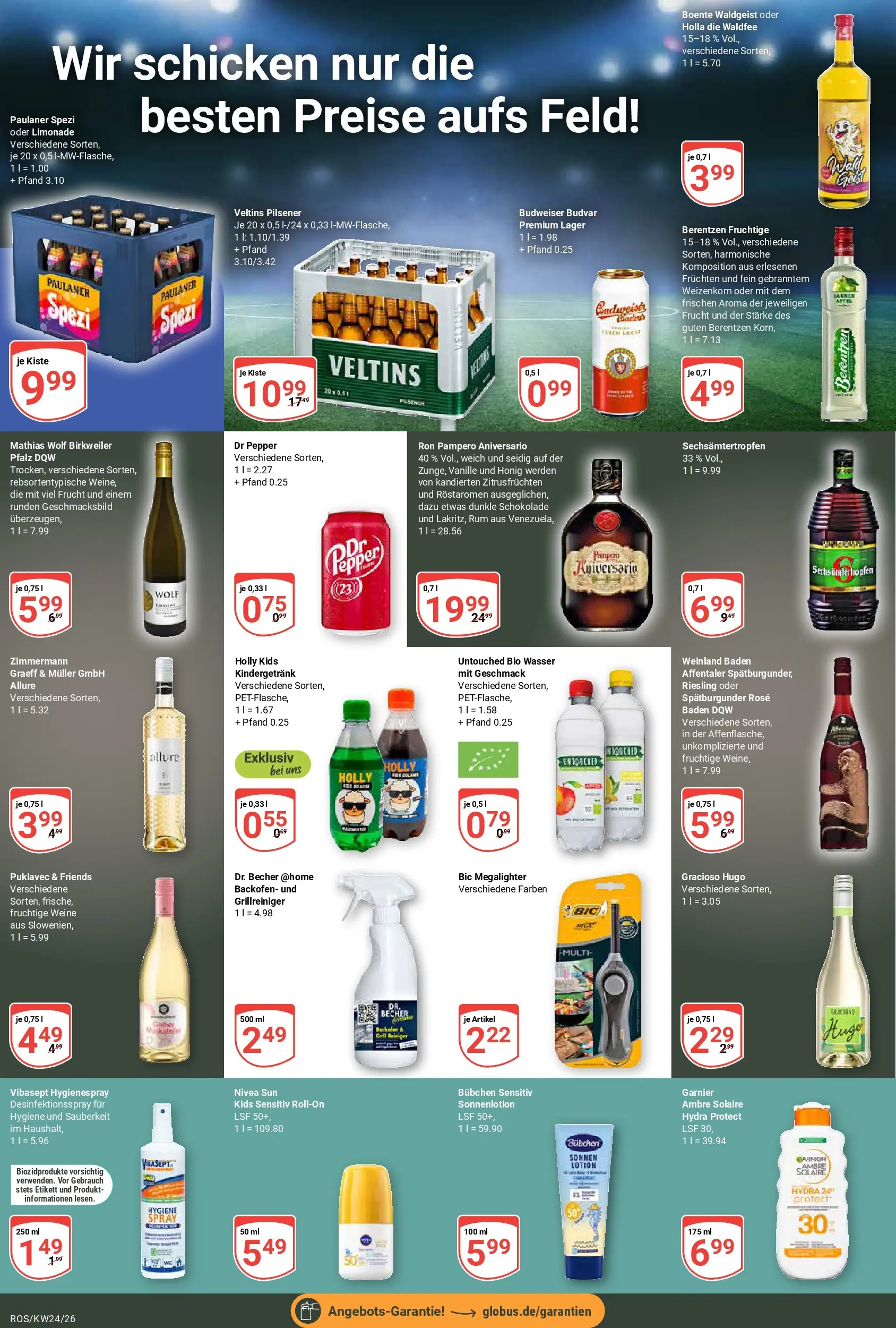 Globus Prospekt Lambrechtshagen (ab 08.06.2026) » Angebote online | Seite: 10 | Produkte: Rum, Budweiser, Hugo, Veltins