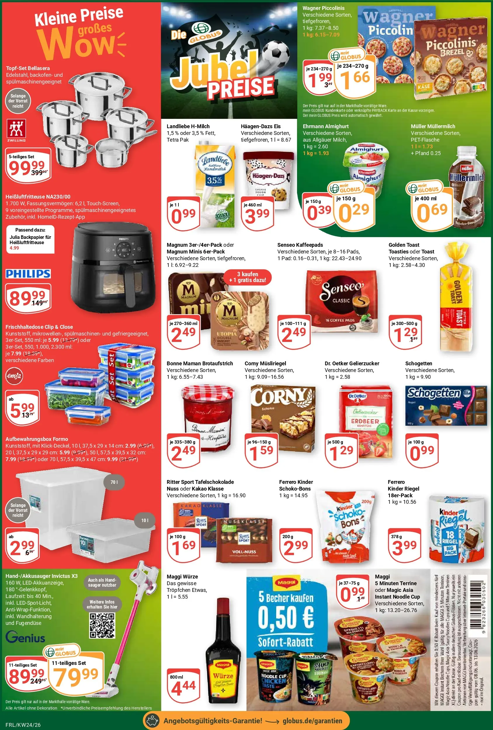 Globus Prospekt Freilassing (ab 08.06.2026) » Angebote online | Seite: 4 | Produkte: Philips, Kaffeepads, Toast, Müllermilch