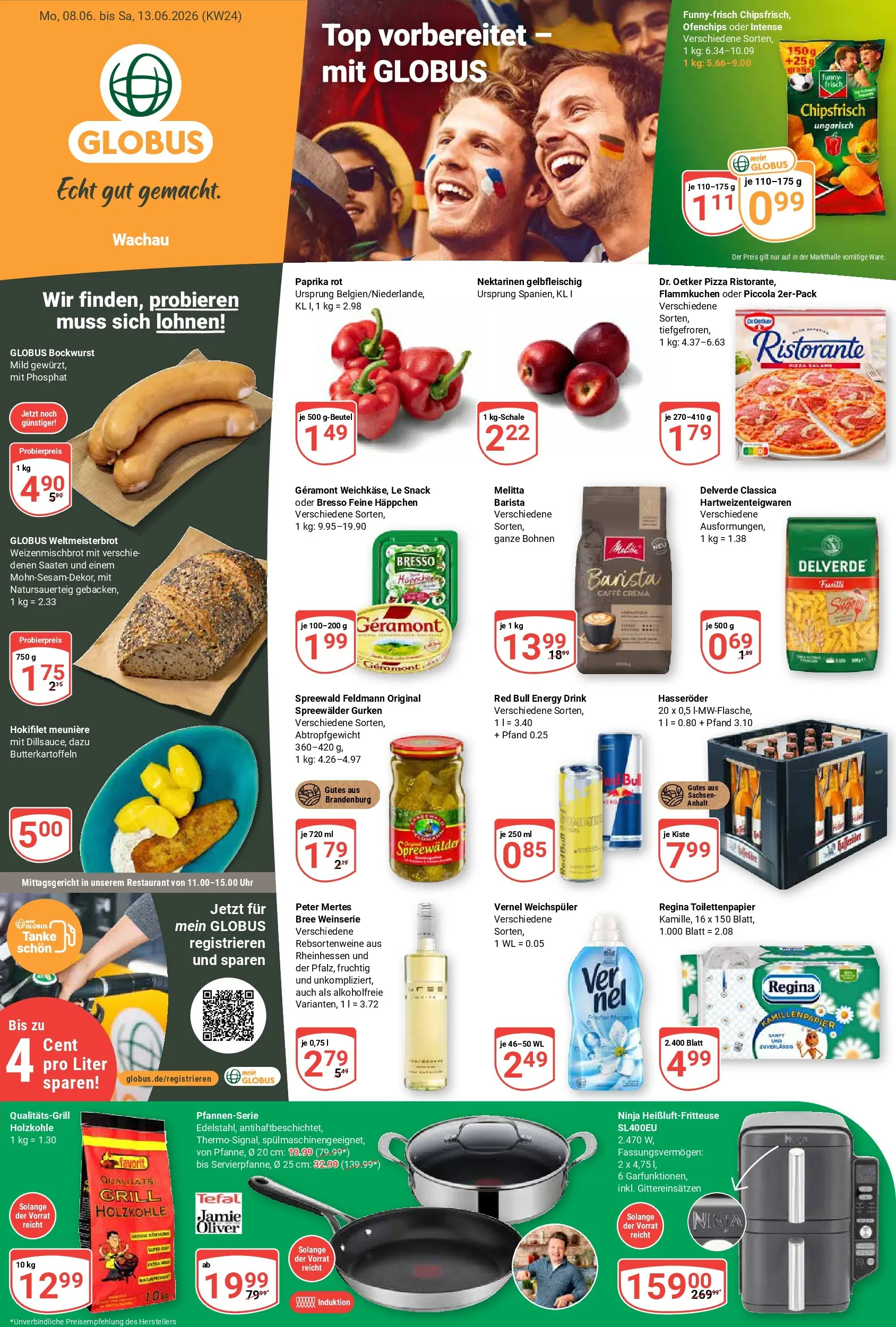 Globus Prospekt Markkleeberg (ab 08.06.2026) » Angebote online | Seite: 3 | Produkte: Top, Bockwurst, Nektarinen, Bresso