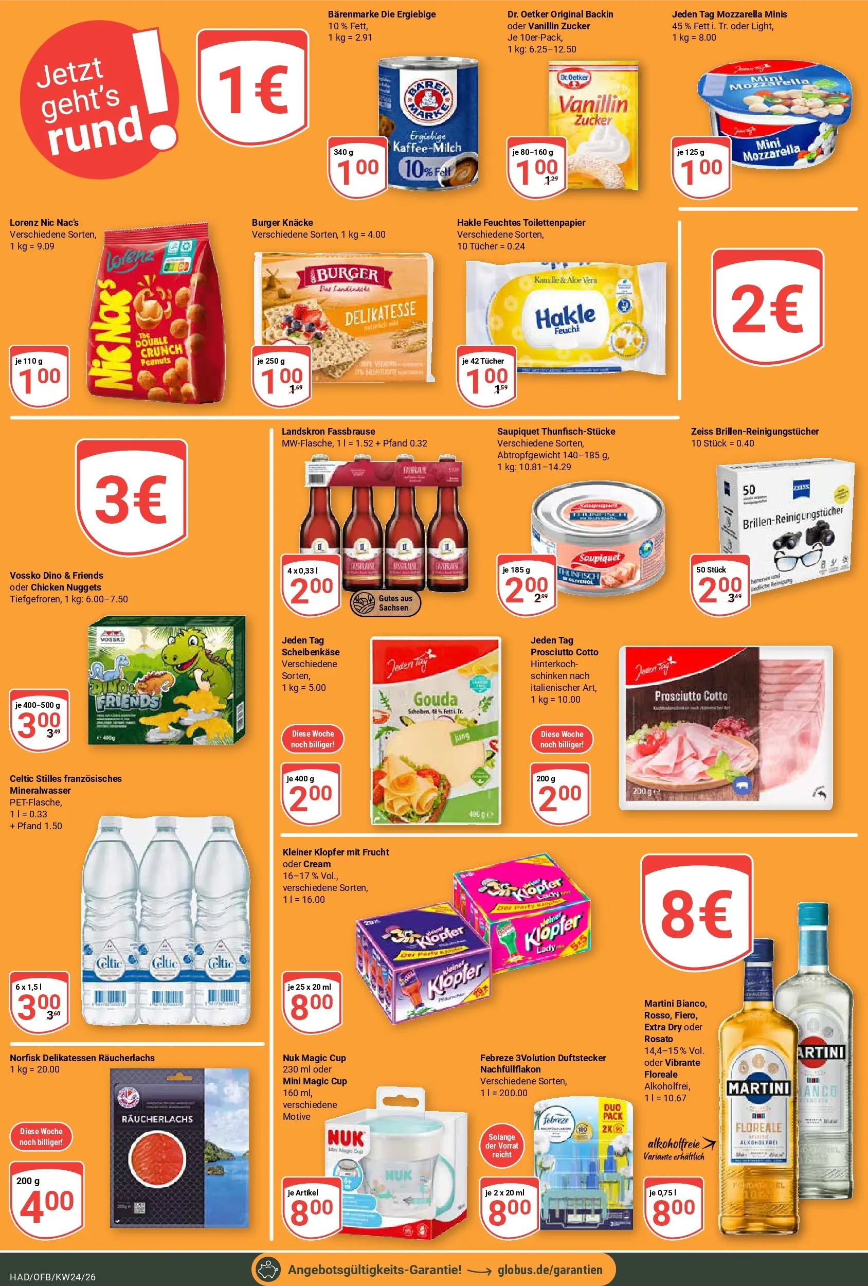 Globus Prospekt Halle (saale) (ab 08.06.2026) » Angebote online | Seite: 24 | Produkte: Martini, Gouda, Burger, Mineralwasser