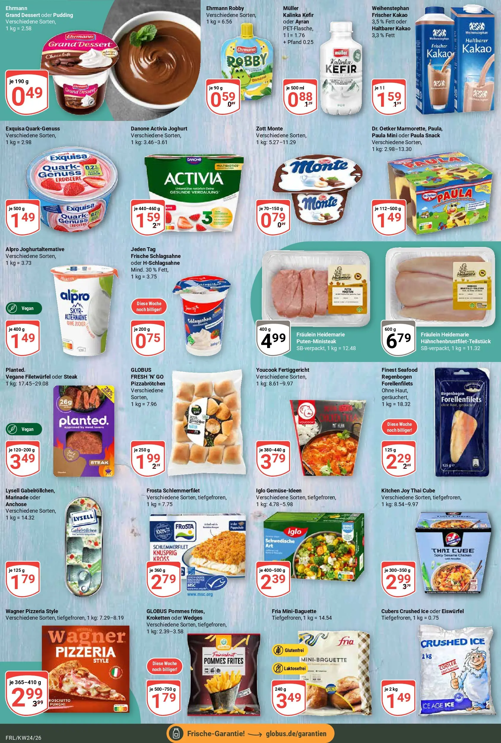 Globus Prospekt Freilassing (ab 08.06.2026) » Angebote online | Seite: 16 | Produkte: Kefir, Schlagsahne, Pudding, Frosta