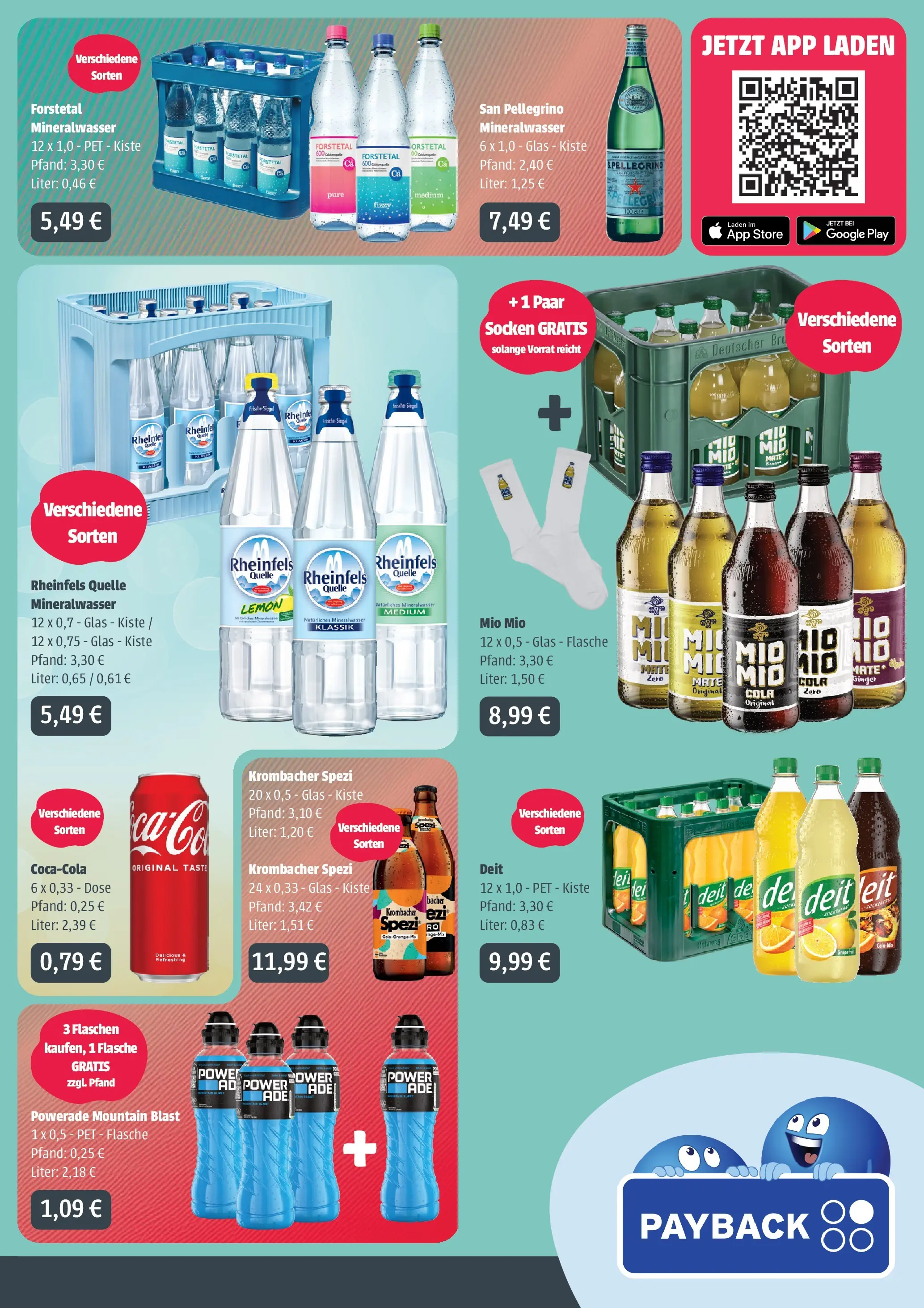 Angebote - Getränke Ellerkamp: Getränkeangebote (ab 07.06.2026) zum Blättern | Seite: 3 | Produkte: Cola, Mineralwasser, Socken, Rheinfels quelle