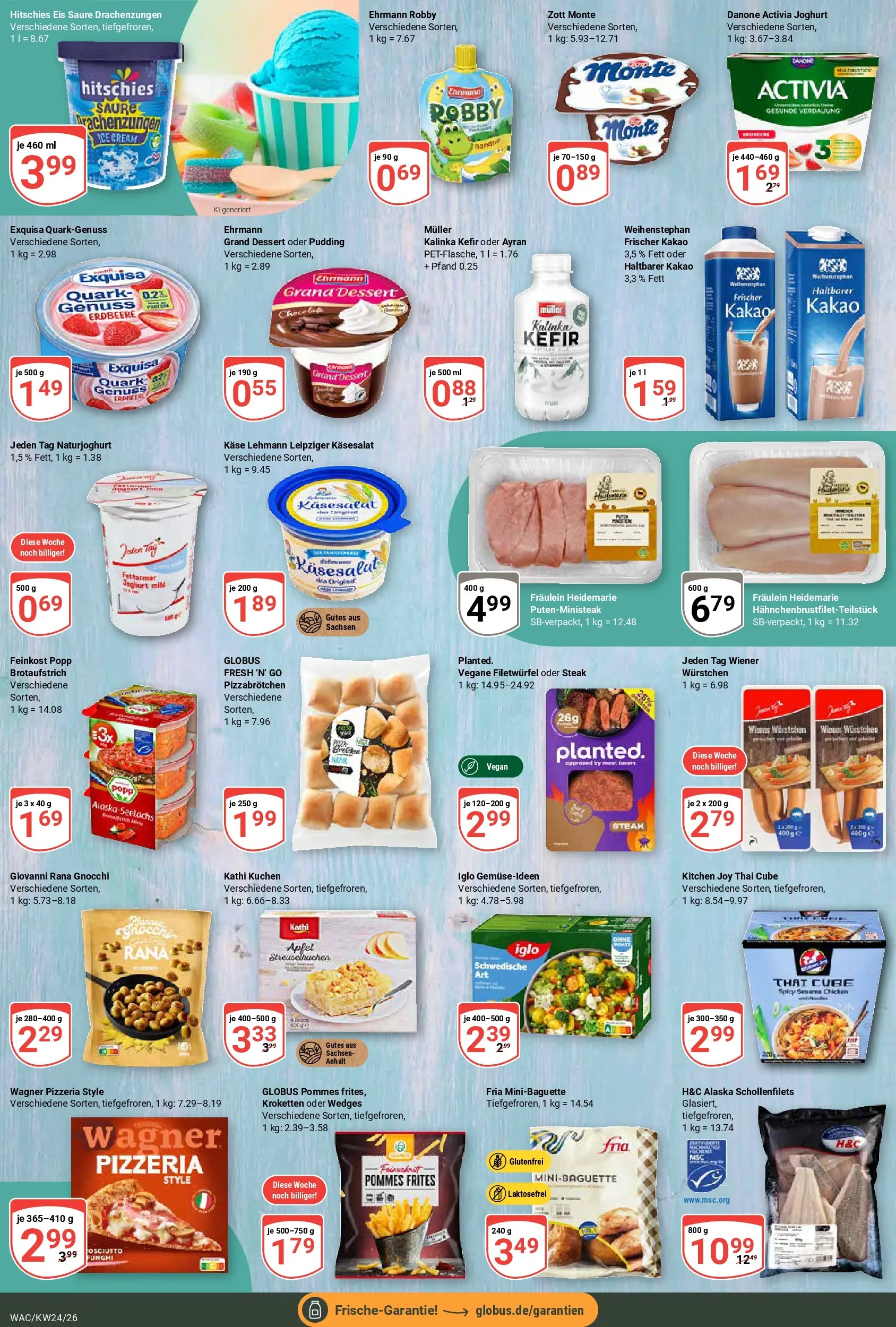 Globus Prospekt Markkleeberg (ab 08.06.2026) » Angebote online | Seite: 15 | Produkte: Activia, Quark, Pommes, Pudding