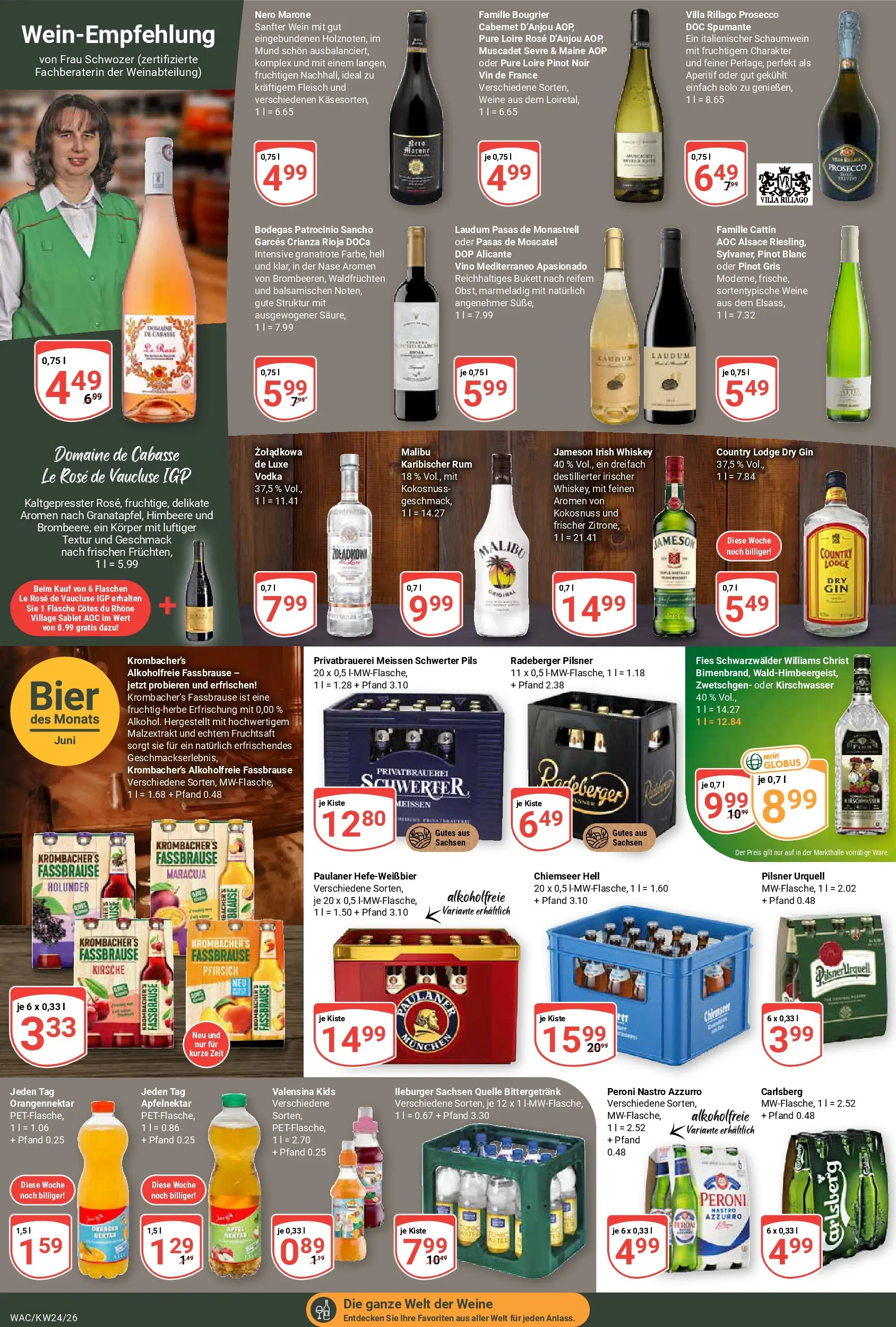Globus Prospekt Markkleeberg (ab 08.06.2026) » Angebote online | Seite: 18 | Produkte: Pils, Äpfel, Zwetschgen, Whiskey