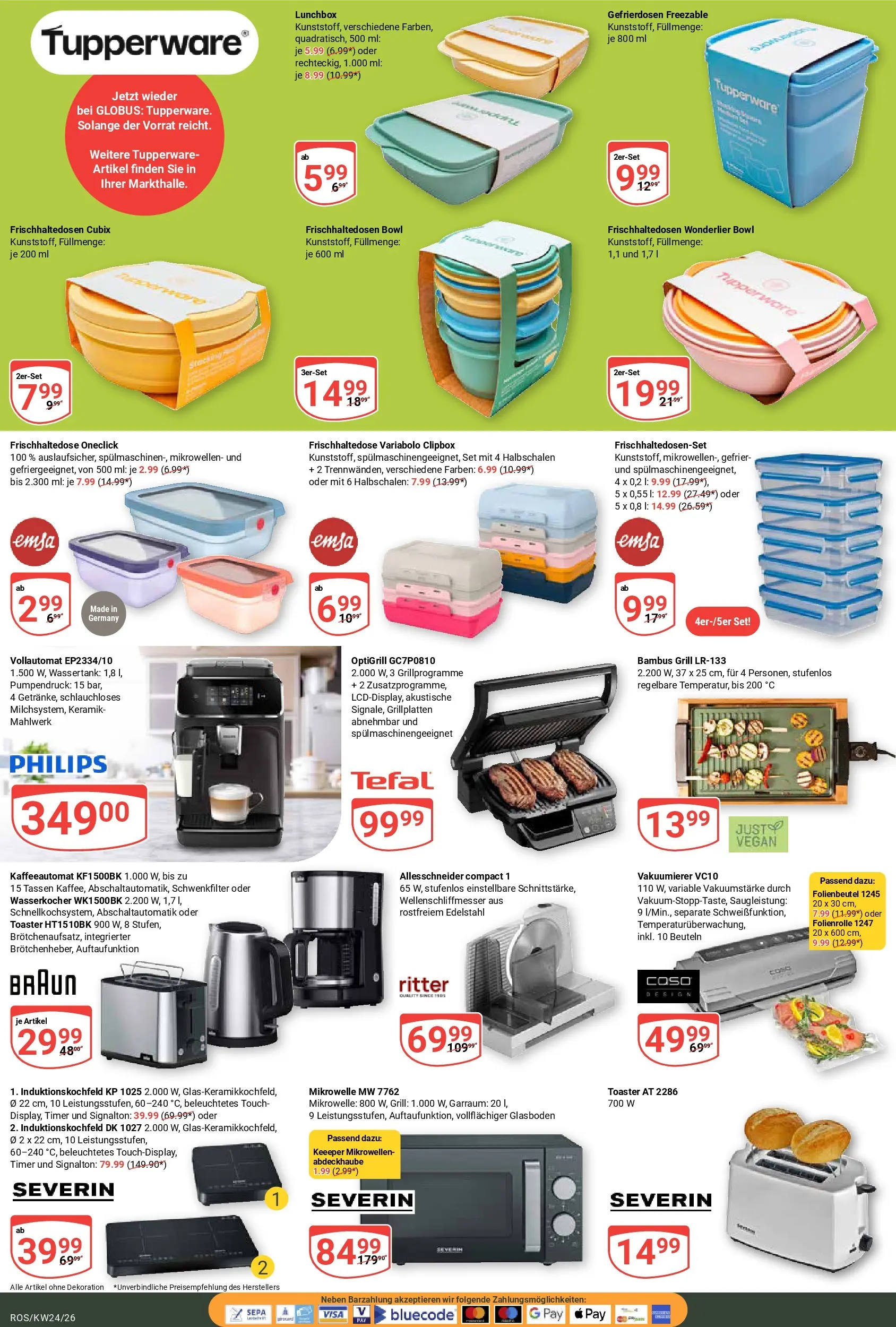 Globus Prospekt Lambrechtshagen (ab 08.06.2026) » Angebote online | Seite: 28 | Produkte: Grill, Wasserkocher, Toaster, Vakuumierer