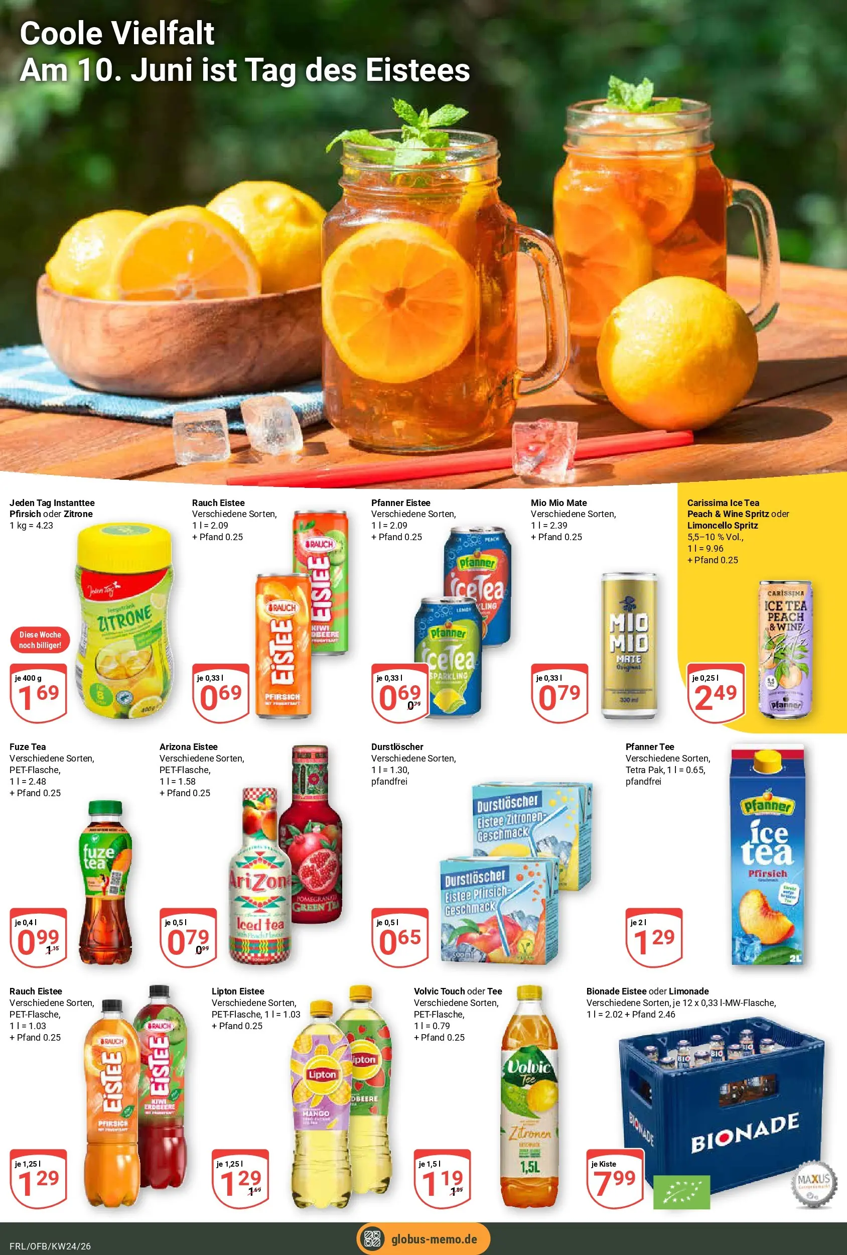 Globus Prospekt Freilassing (ab 08.06.2026) » Angebote online | Seite: 21 | Produkte: Limonade, Mio mio mate, Pfirsich, Limoncello