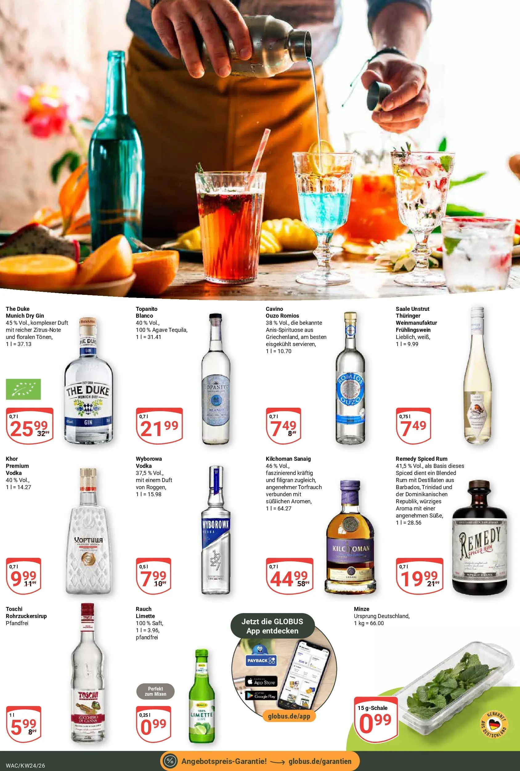 Globus Prospekt Markkleeberg (ab 08.06.2026) » Angebote online | Seite: 20 | Produkte: Ouzo, Rum, Duft, Vodka