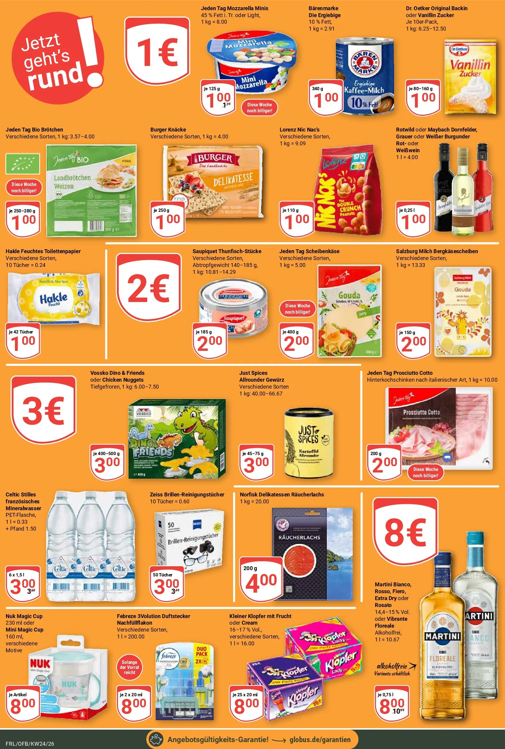 Globus Prospekt Freilassing (ab 08.06.2026) » Angebote online | Seite: 26 | Produkte: Weißwein, Mozzarella, Zucker, Feuchtes Toilettenpapier