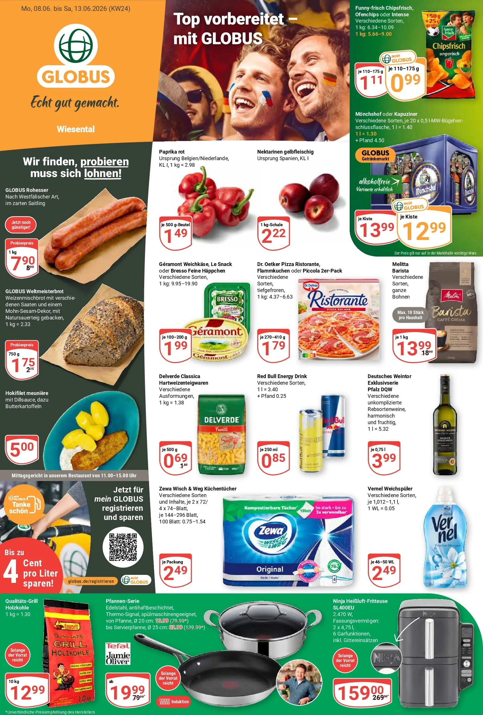 Globus Prospekt Waghäusel (ab 08.06.2026) » Angebote online | Seite: 3 | Produkte: Ristorante, Nektarinen, Funny frisch, Uhr