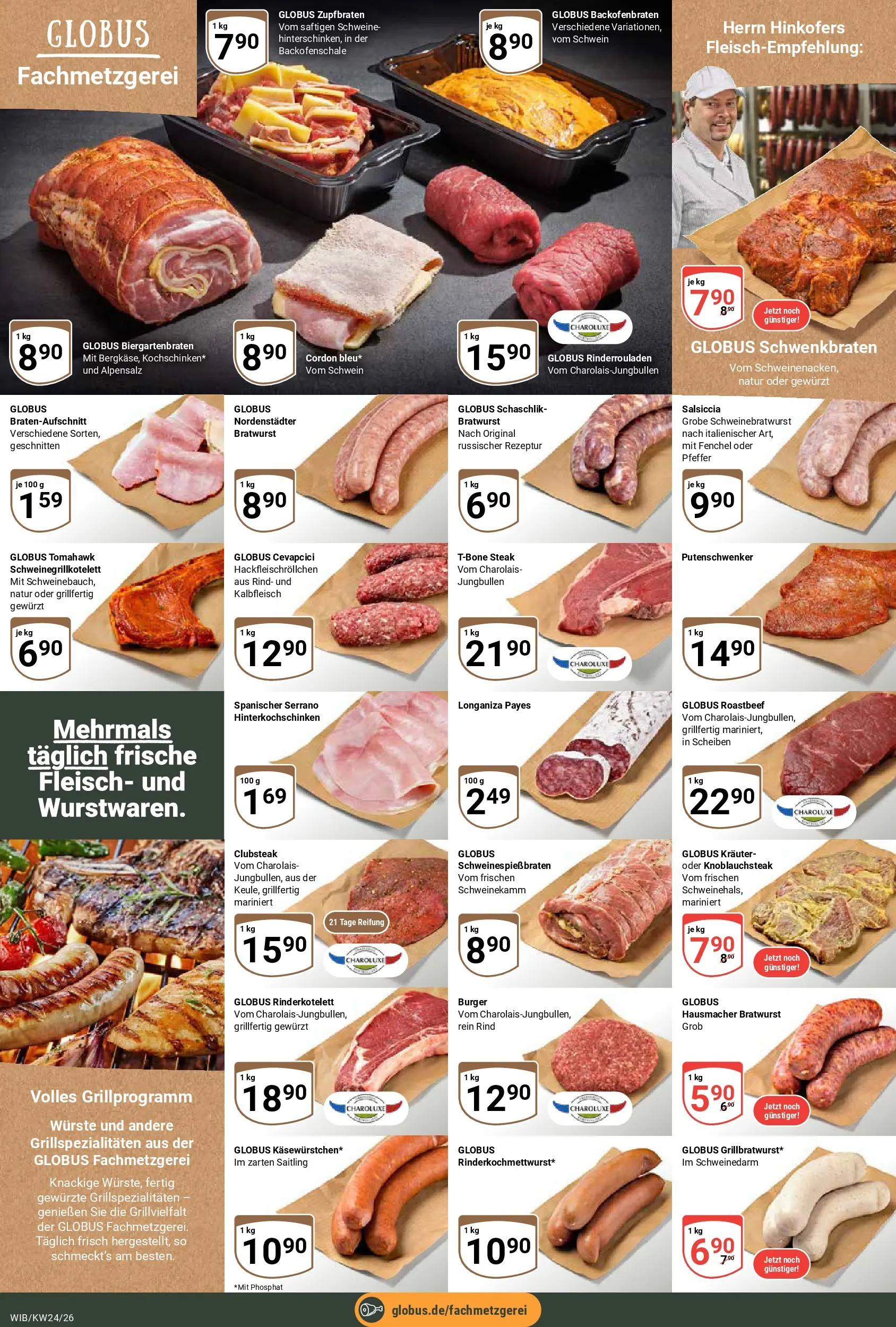 Globus Prospekt Wiesbaden-Nordenstadt (ab 08.06.2026) » Angebote online | Seite: 14 | Produkte: Rinderrouladen, Burger, Pfeffer, Fleisch