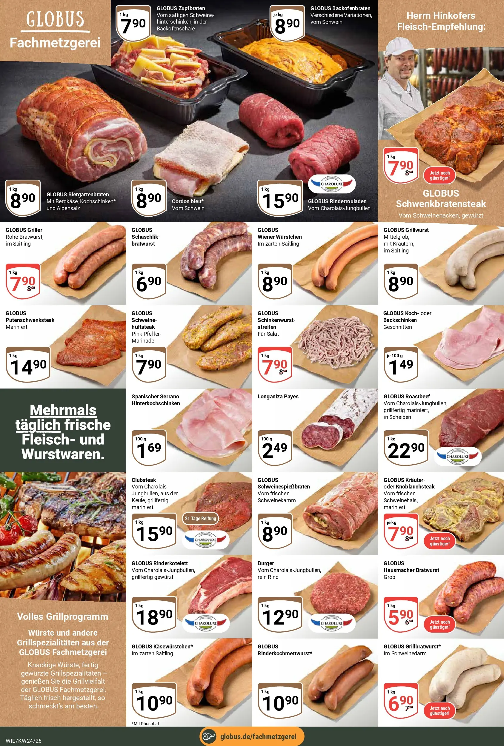 Globus Prospekt Waghäusel (ab 08.06.2026) » Angebote online | Seite: 13 | Produkte: Bratwurst, Burger, Pfeffer, Griller