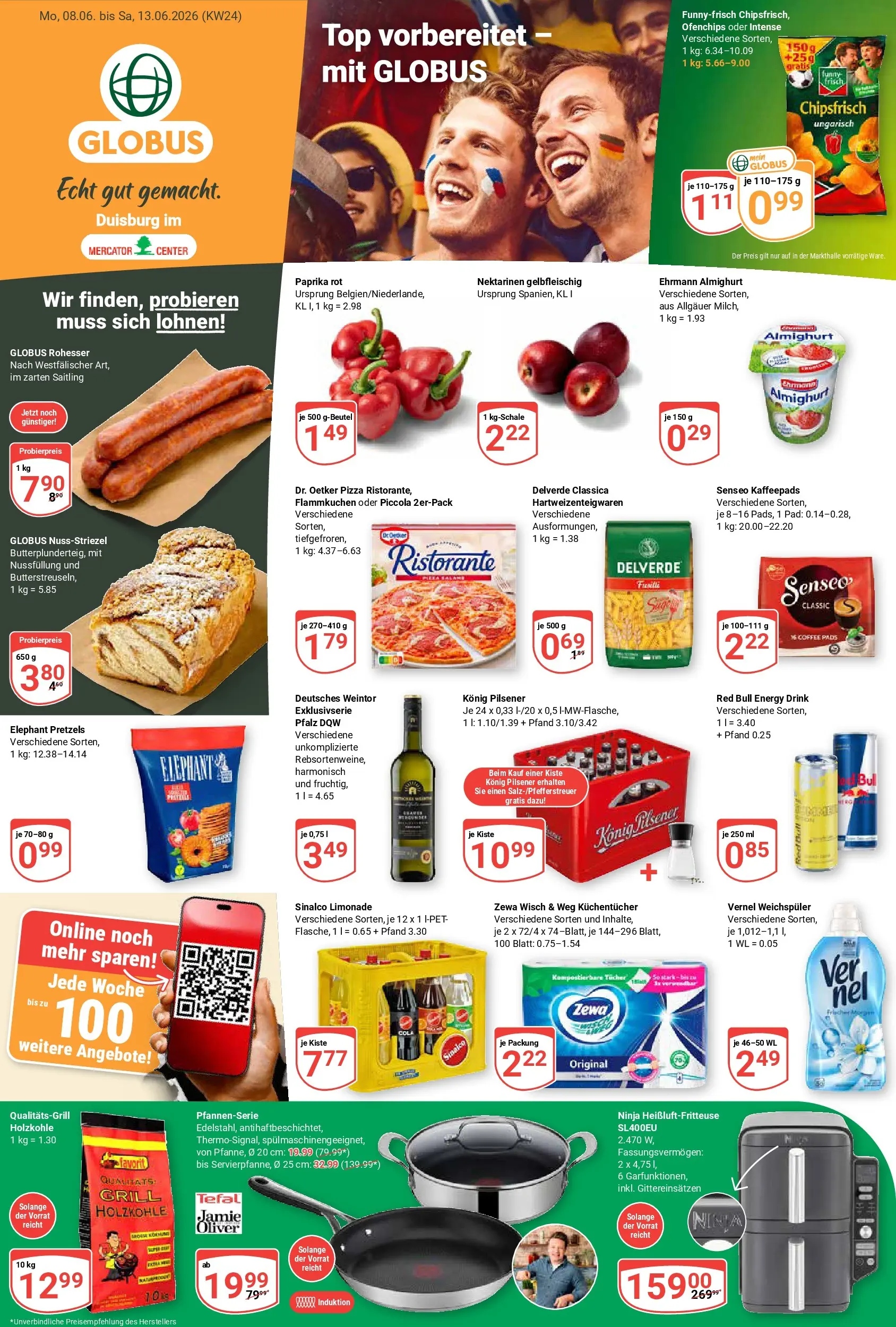 Globus Prospekt Duisburg (ab 08.06.2026) » Angebote online | Seite: 3 | Produkte: Grill, Pizza, Heißluftfritteuse, Vernel
