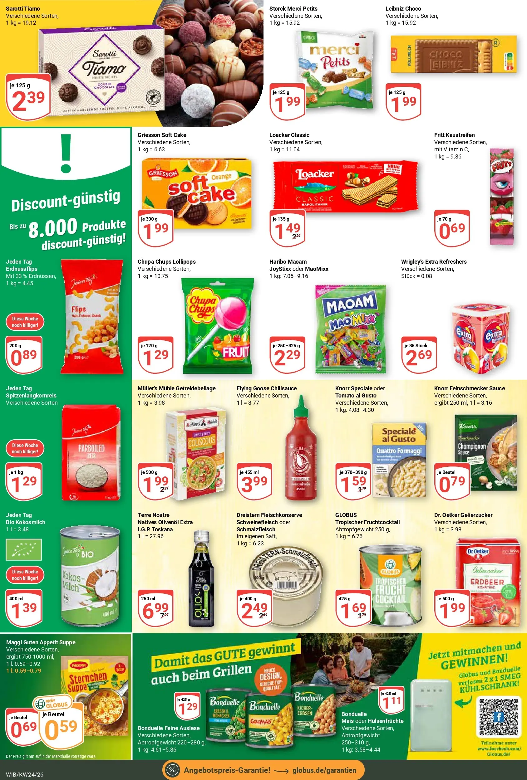 Globus Prospekt Wiesbaden-Nordenstadt (ab 08.06.2026) » Angebote online | Seite: 18 | Produkte: Mühle, Haribo, Milch, Kühlschrank