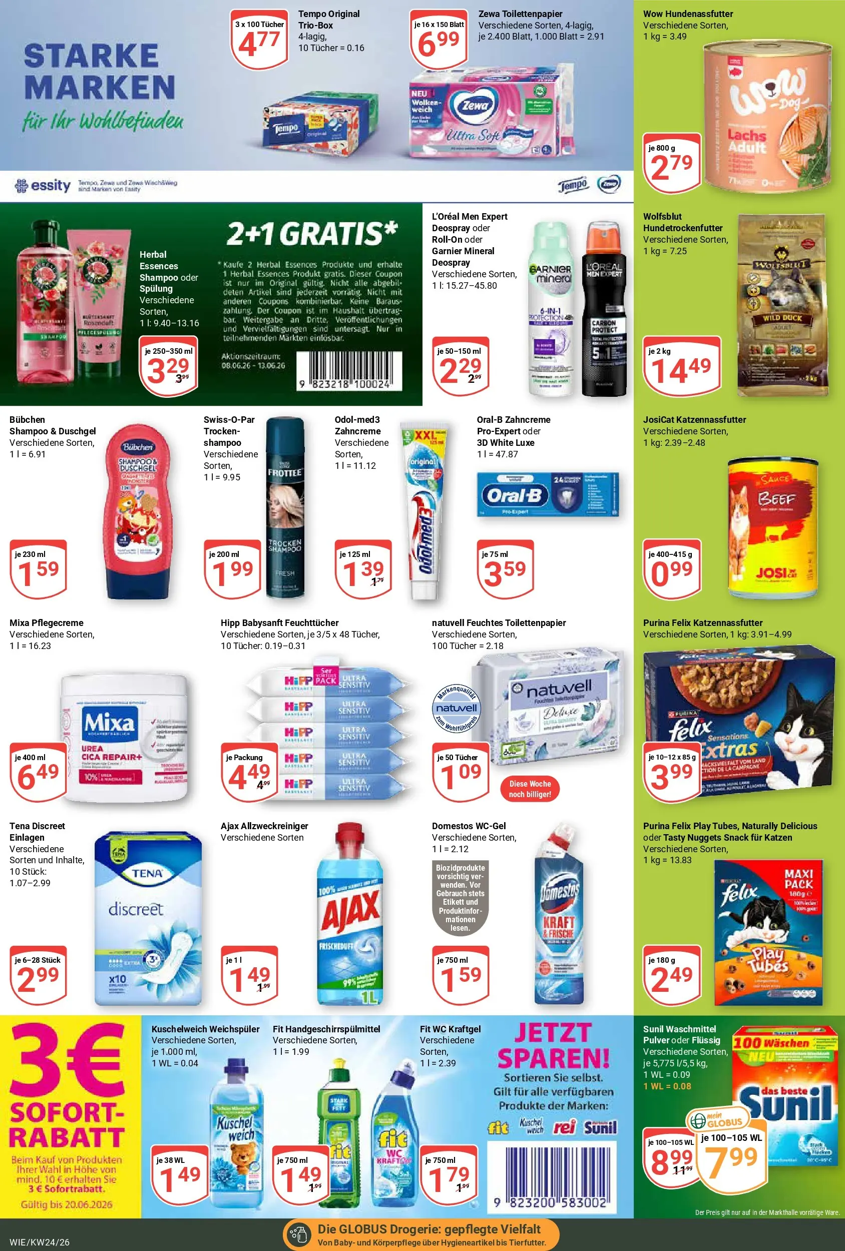 Globus Prospekt Waghäusel (ab 08.06.2026) » Angebote online | Seite: 21 | Produkte: Zewa, Shampoo, Lachs, Deospray