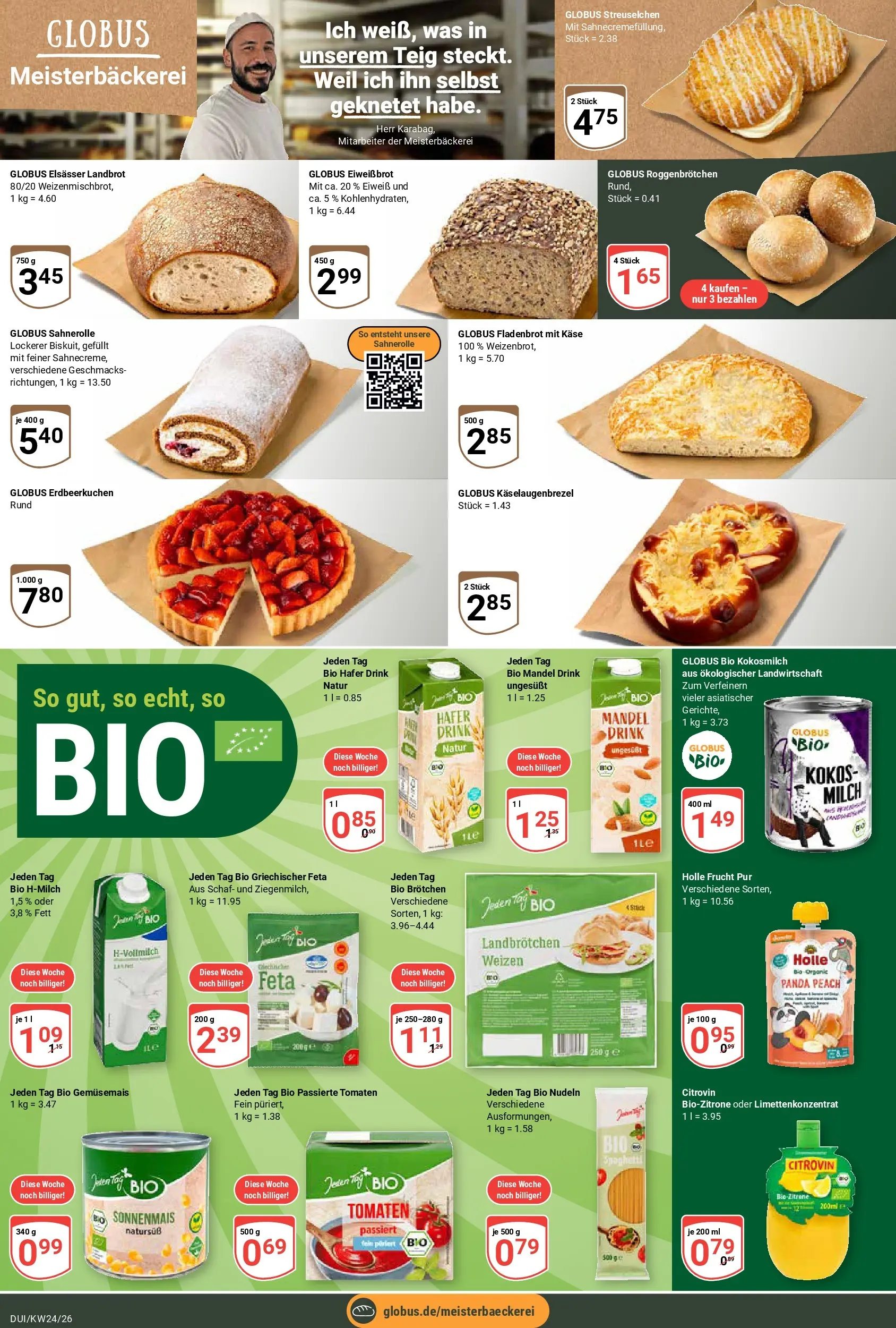 Globus Prospekt Duisburg (ab 08.06.2026) » Angebote online | Seite: 13 | Produkte: Feta, Milch, Käse, Nudeln