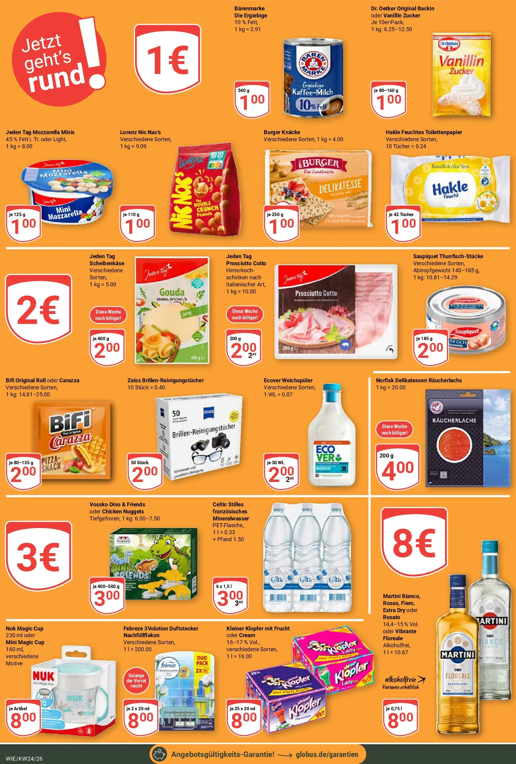 Globus Prospekt Waghäusel (ab 08.06.2026) » Angebote online | Seite: 24 | Produkte: Burger, Mineralwasser, Zucker, Pizza