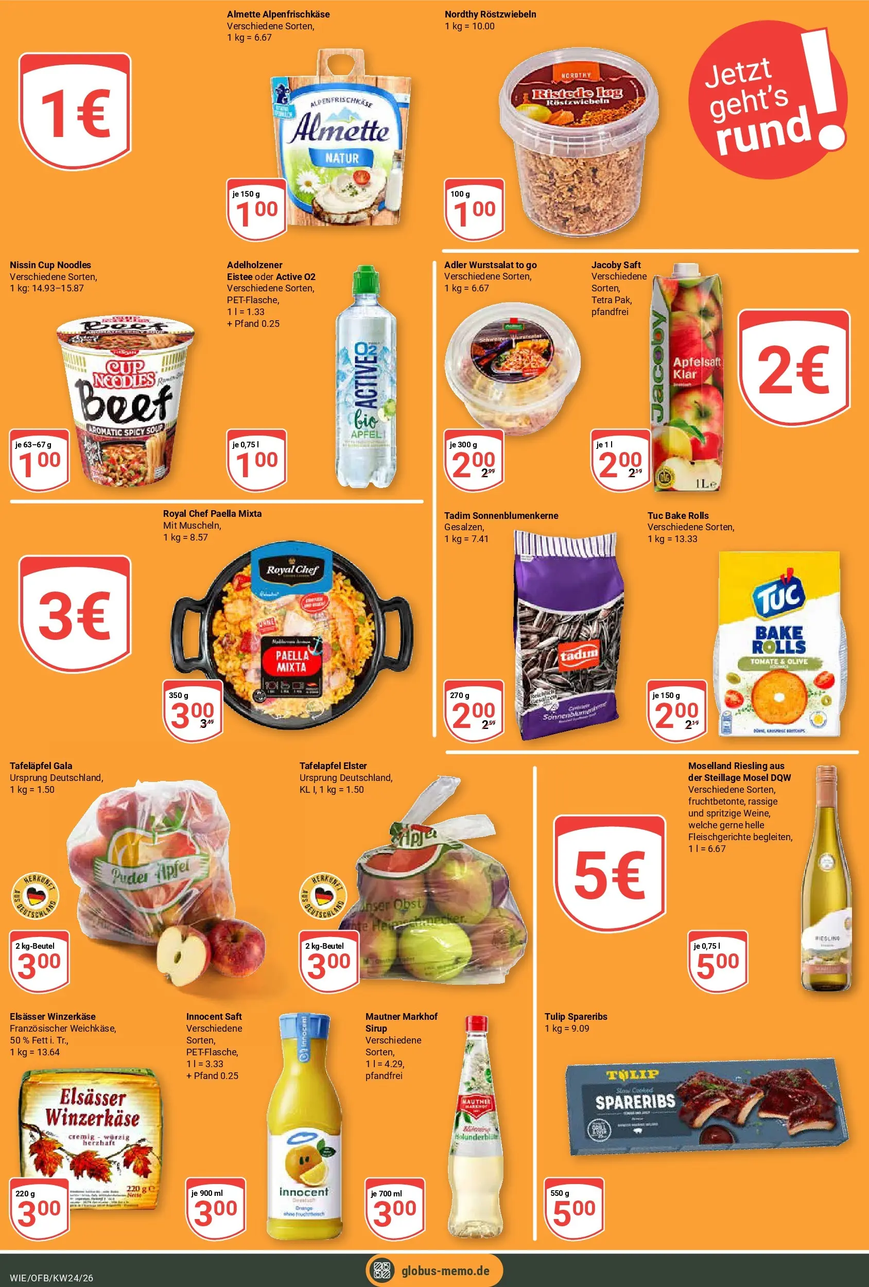 Globus Prospekt Waghäusel (ab 08.06.2026) » Angebote online | Seite: 25 | Produkte: Almette, Äpfel, Puder, Sirup