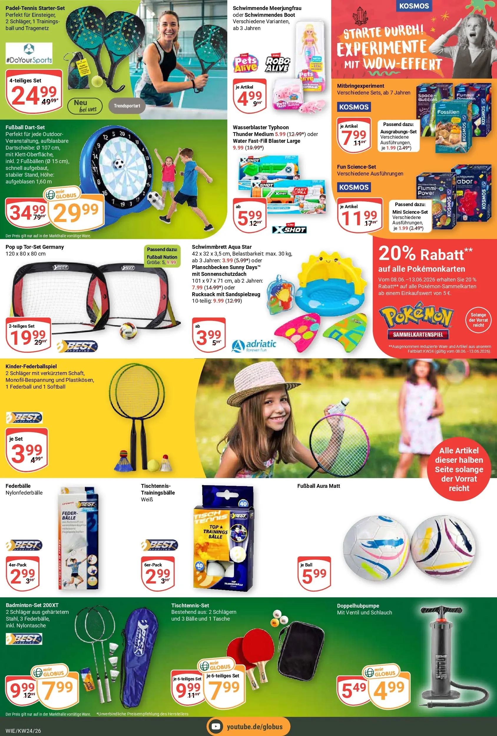 Globus Prospekt Waghäusel (ab 08.06.2026) » Angebote online | Seite: 29 | Produkte: Top, Tasche, Tisch, Badmintonset