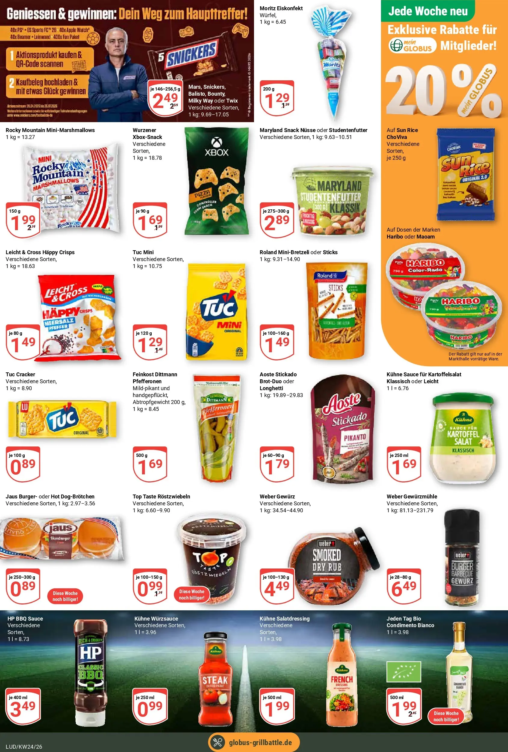 Globus Prospekt Ludwigshafen-Oggersheim (ab 08.06.2026) » Angebote online | Seite: 7 | Produkte: Burger, Mars, Pfeffer, Salat