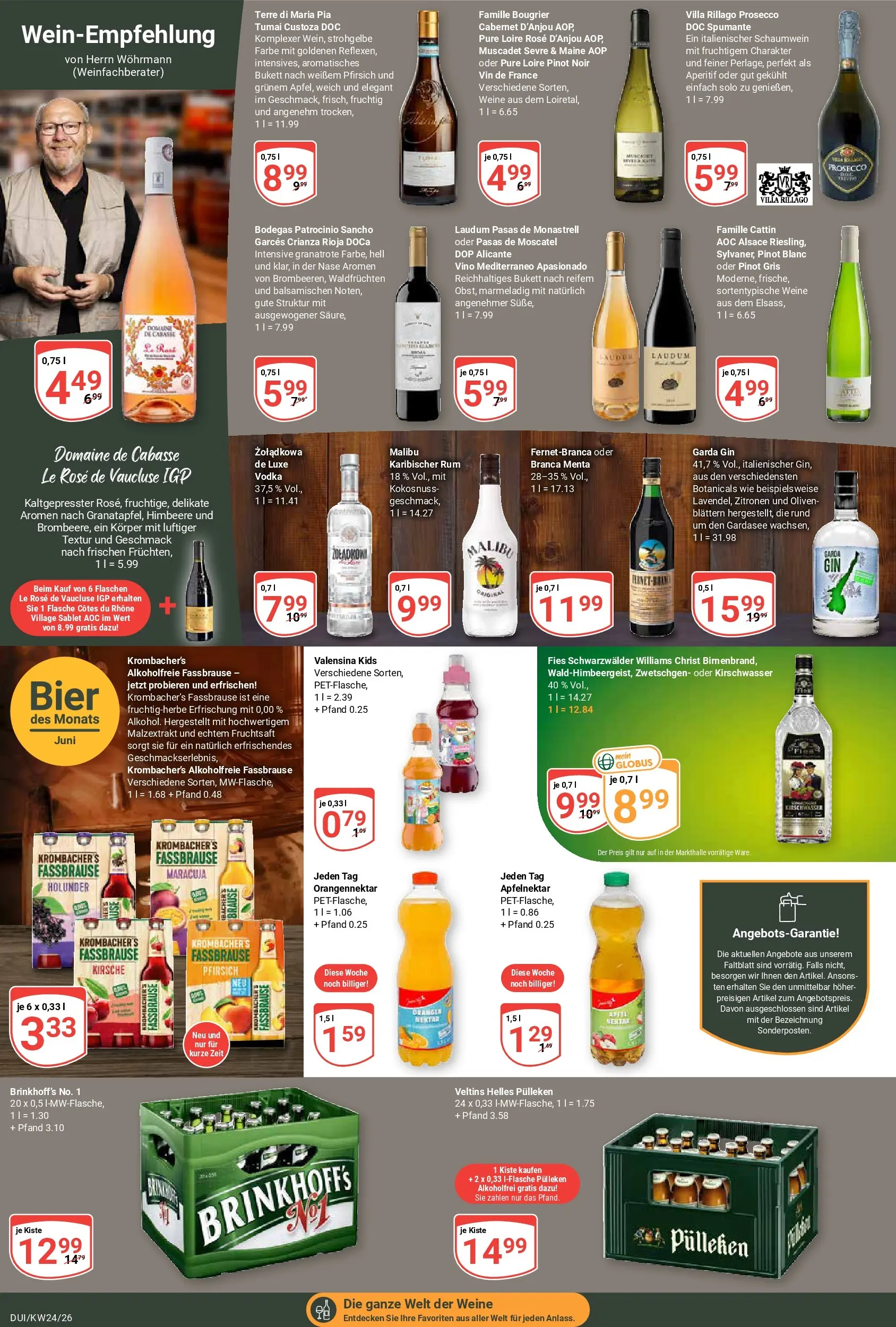 Globus Prospekt Duisburg (ab 08.06.2026) » Angebote online | Seite: 22 | Produkte: Helles pulleken, Bier, Pfirsich, Gin