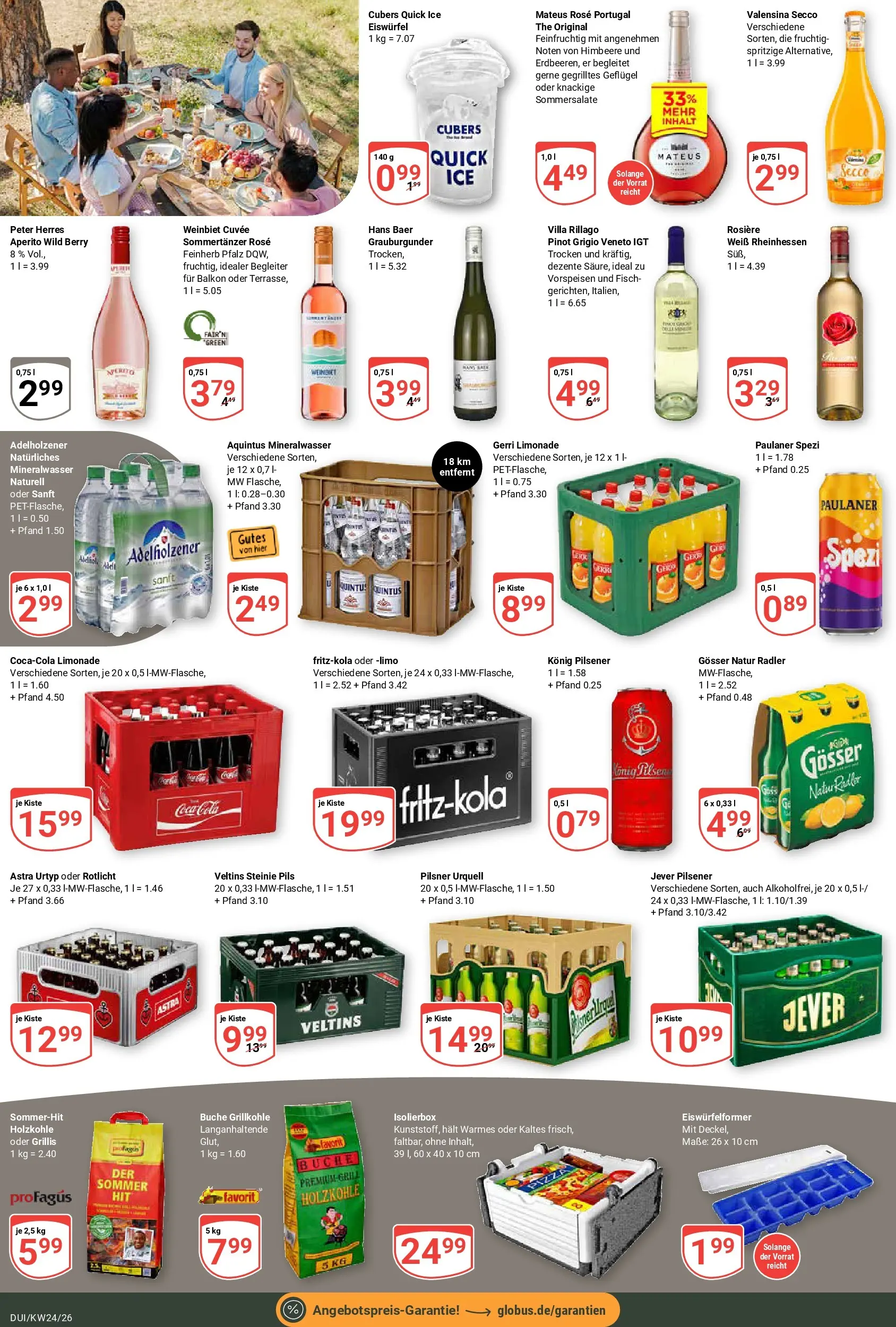 Globus Prospekt Duisburg (ab 08.06.2026) » Angebote online | Seite: 23 | Produkte: Konig pilsener, Paulaner spezi, Astra, Fisch