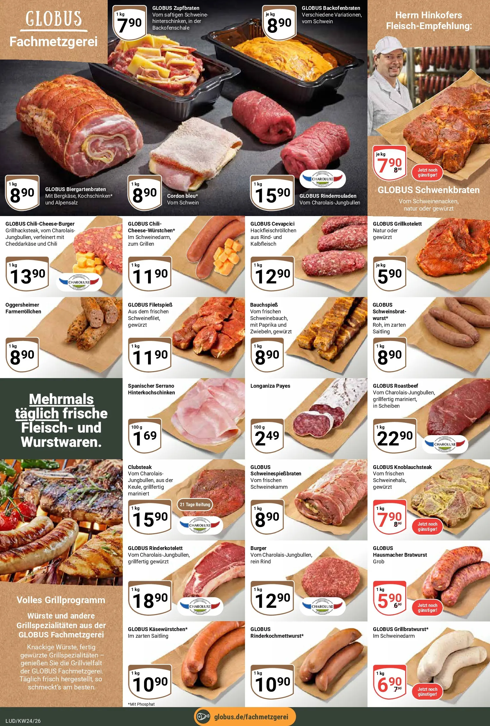Globus Prospekt Ludwigshafen-Oggersheim (ab 08.06.2026) » Angebote online | Seite: 13 | Produkte: Rinderrouladen, Roastbeef, Chili, Fleisch