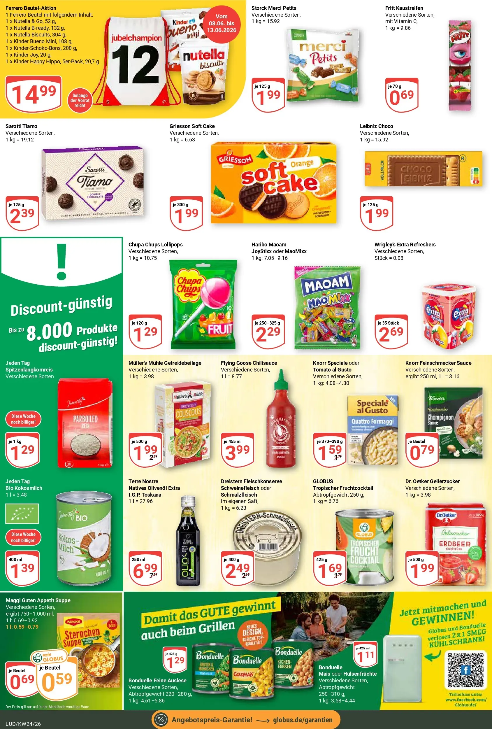 Globus Prospekt Ludwigshafen-Oggersheim (ab 08.06.2026) » Angebote online | Seite: 17 | Produkte: Haribo, Kühlschrank, Knorr, Nutella
