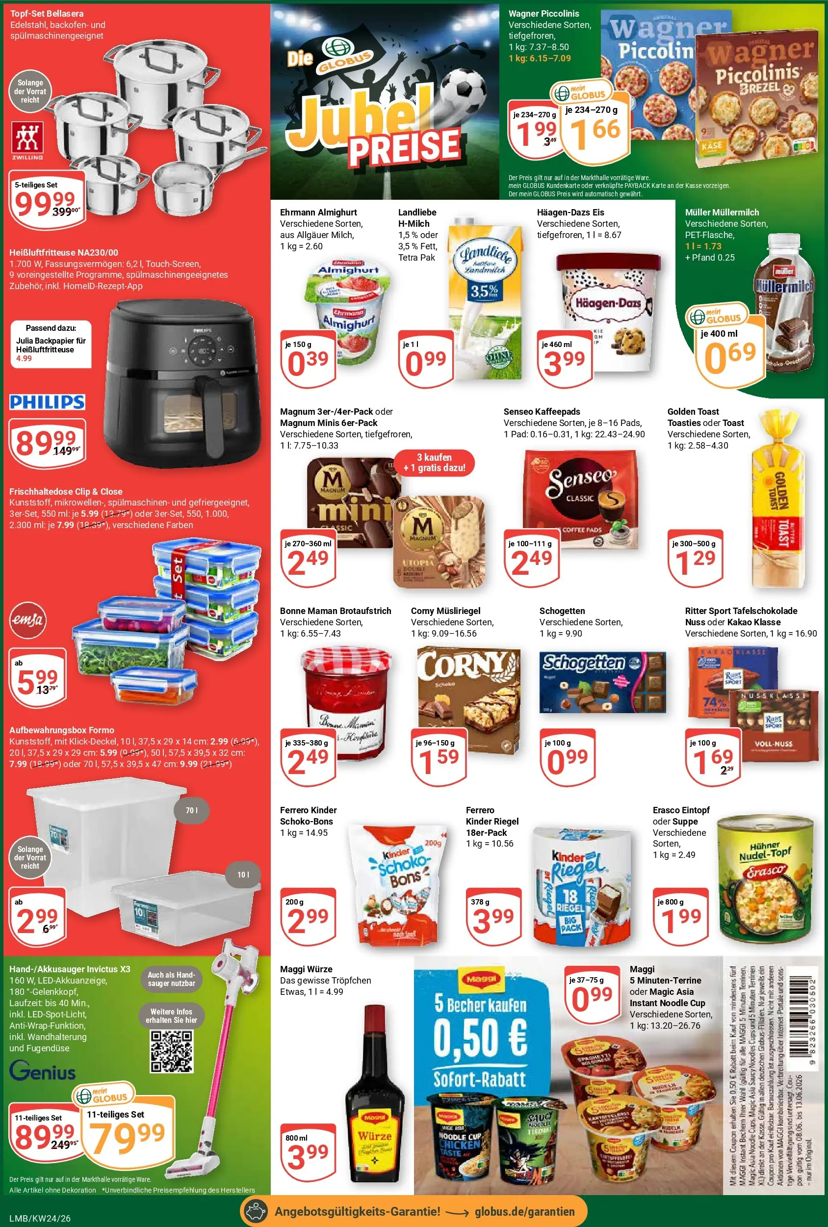 Globus Prospekt Limburg (ab 08.06.2026) » Angebote online | Seite: 4 | Produkte: Backofen, Piccolinis, Schogetten, Eis