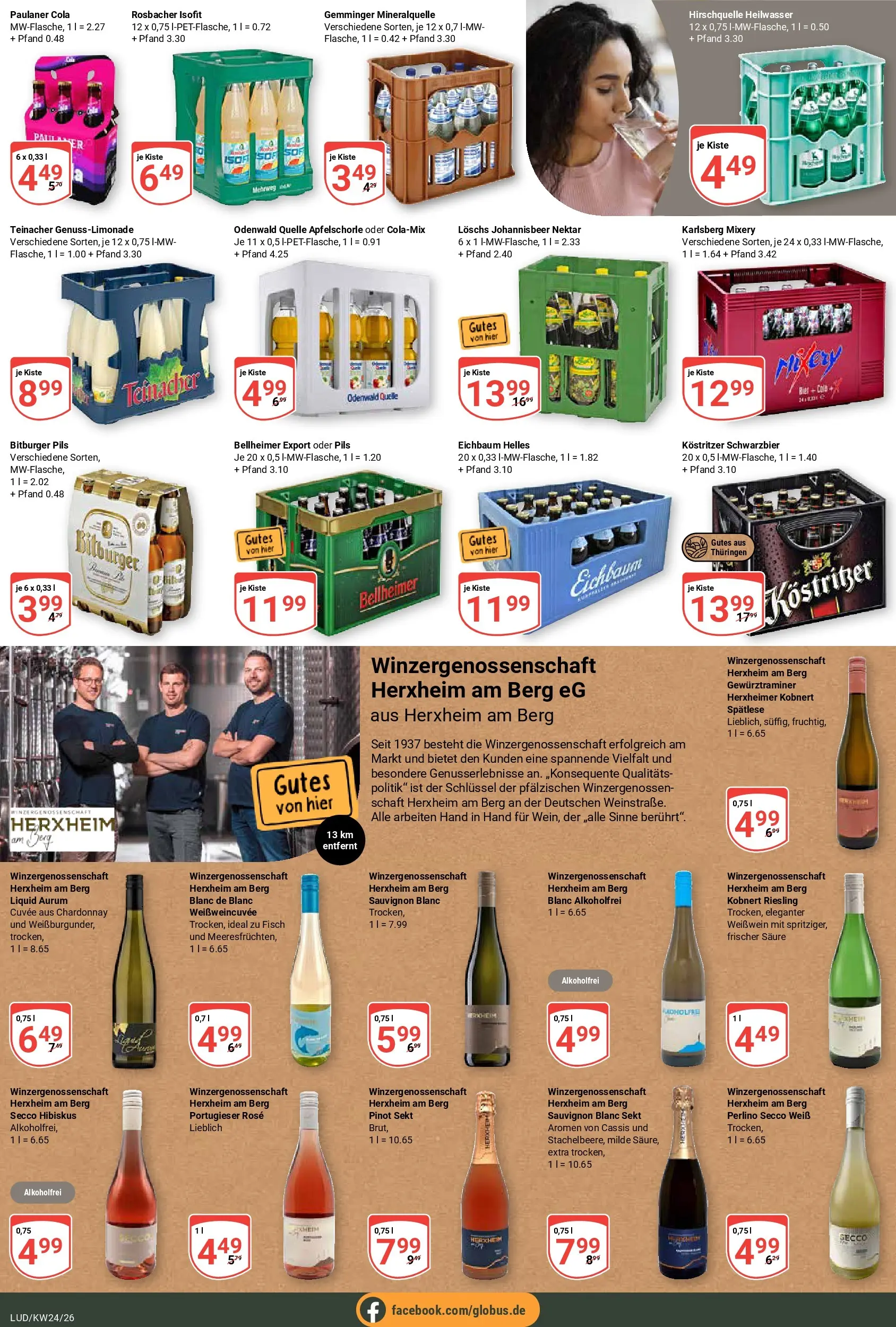 Globus Prospekt Ludwigshafen-Oggersheim (ab 08.06.2026) » Angebote online | Seite: 19 | Produkte: Bitburger, Kostritzer, Weißwein, Pils