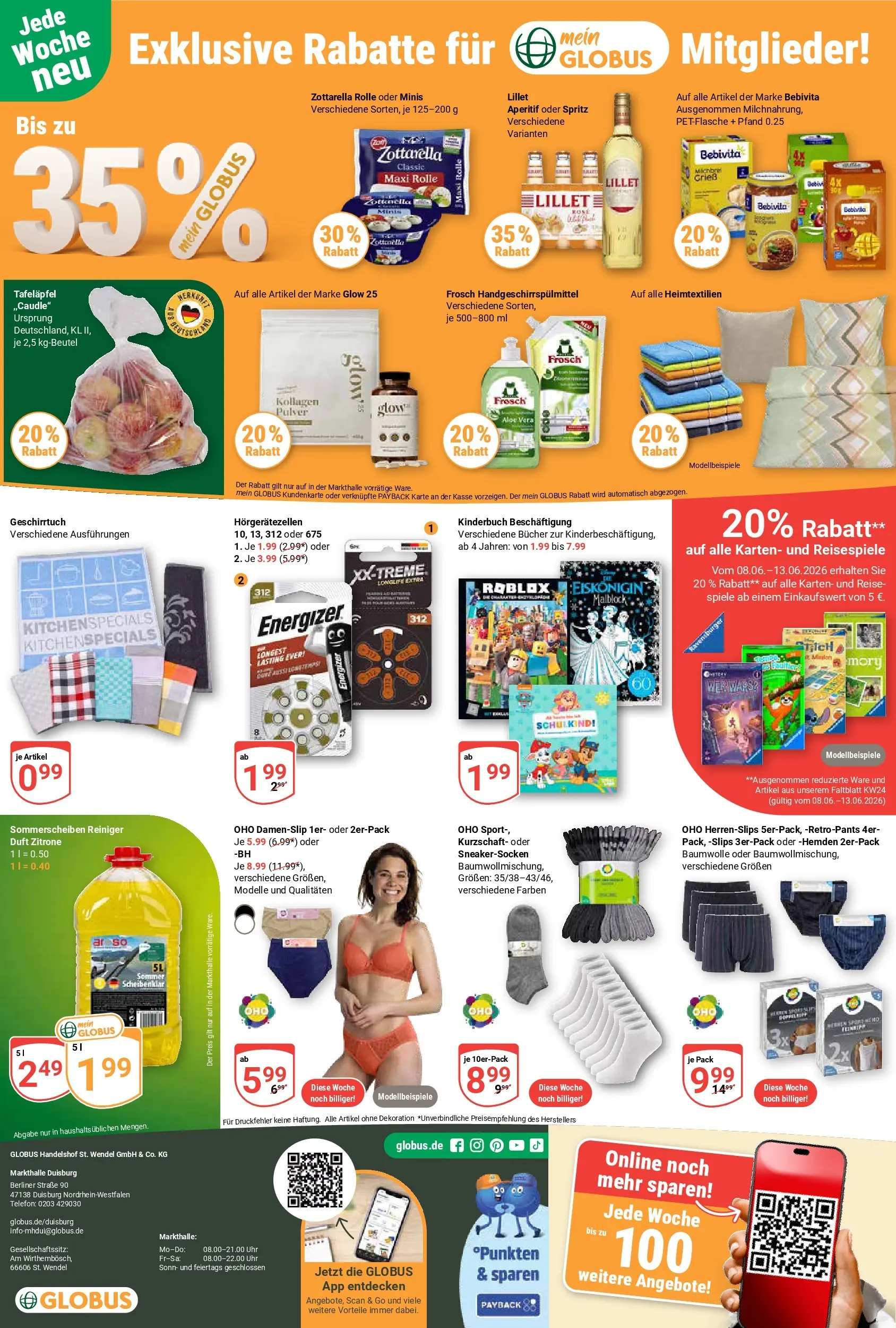 Globus Prospekt Duisburg (ab 08.06.2026) » Angebote online | Seite: 33 | Produkte: Berliner, Zitrone, Telefon, Uhr
