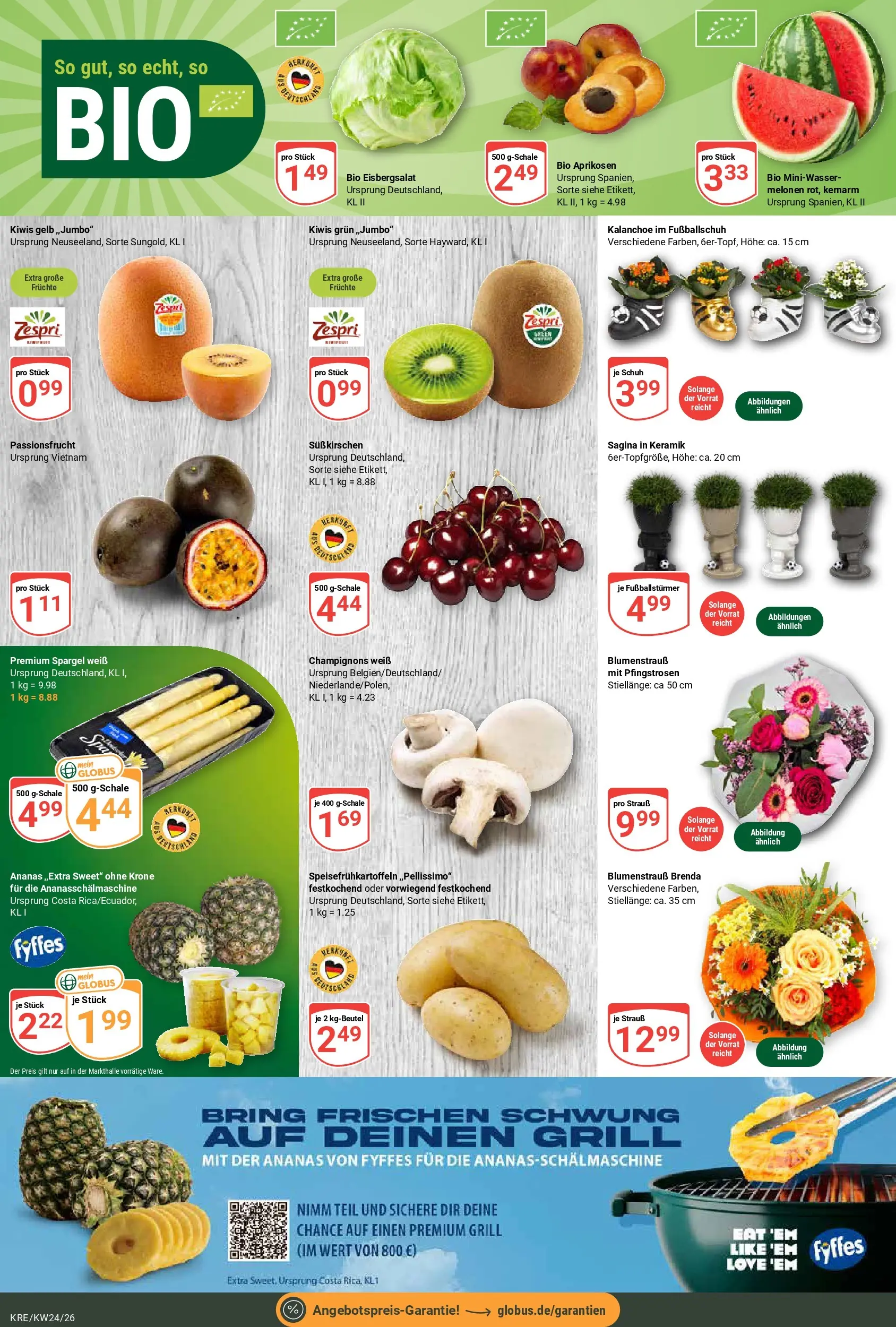 Globus Prospekt Krefeld (ab 08.06.2026) » Angebote online | Seite: 11 | Produkte: Grill, Ananas, Eisbergsalat, Fußball