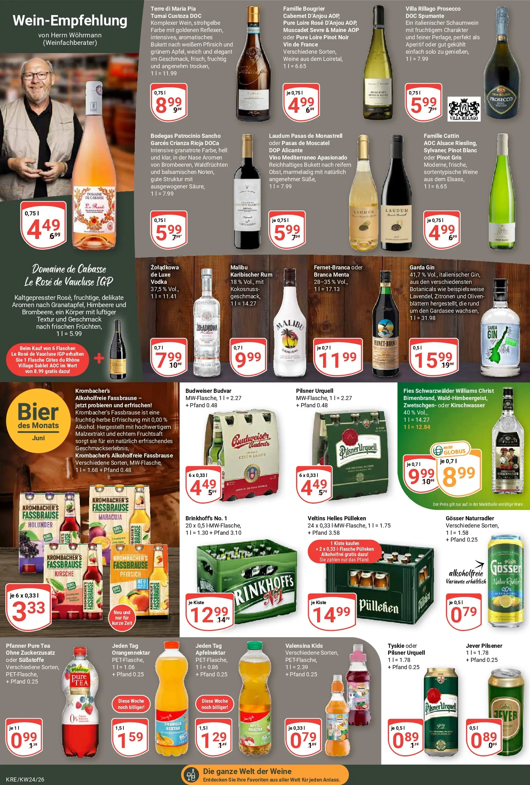 Globus Prospekt Krefeld (ab 08.06.2026) » Angebote online | Seite: 18 | Produkte: Bier, Prosecco, Budweiser, Veltins