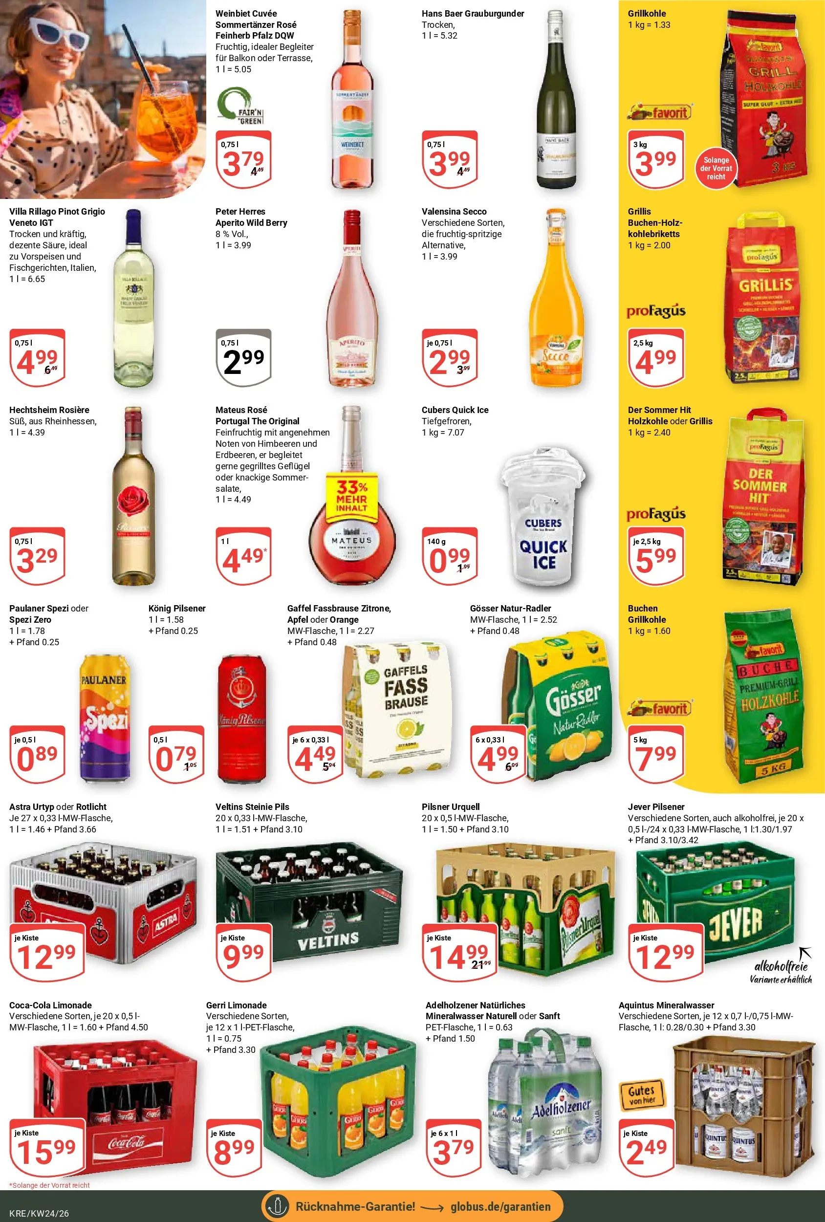 Globus Prospekt Krefeld (ab 08.06.2026) » Angebote online | Seite: 19 | Produkte: Grill, Astra, Valensina, Fassbrause