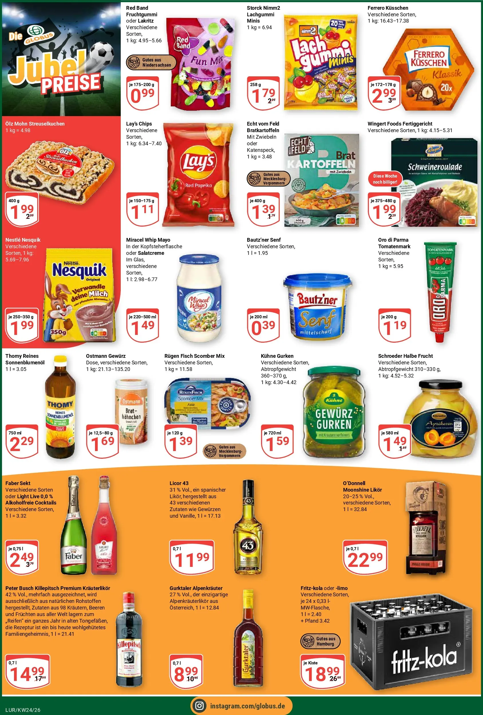 Globus Prospekt Hamburg (ab 07.06.2026) » Angebote online | Seite: 6 | Produkte: Nesquik, Milch, Miracel whip, Chips