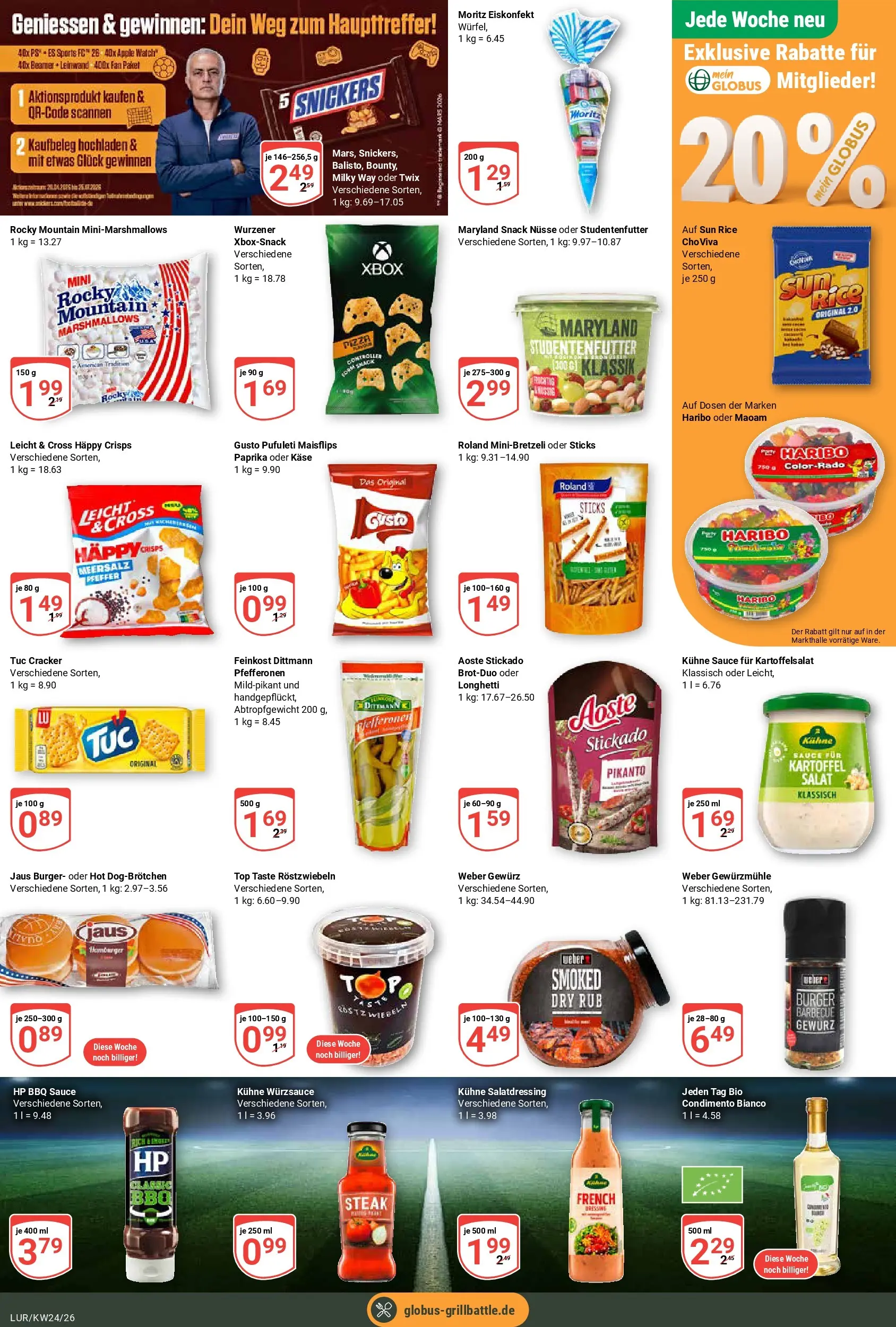 Globus Prospekt Hamburg (ab 07.06.2026) » Angebote online | Seite: 9 | Produkte: HP, Snickers, Steak, Nüsse