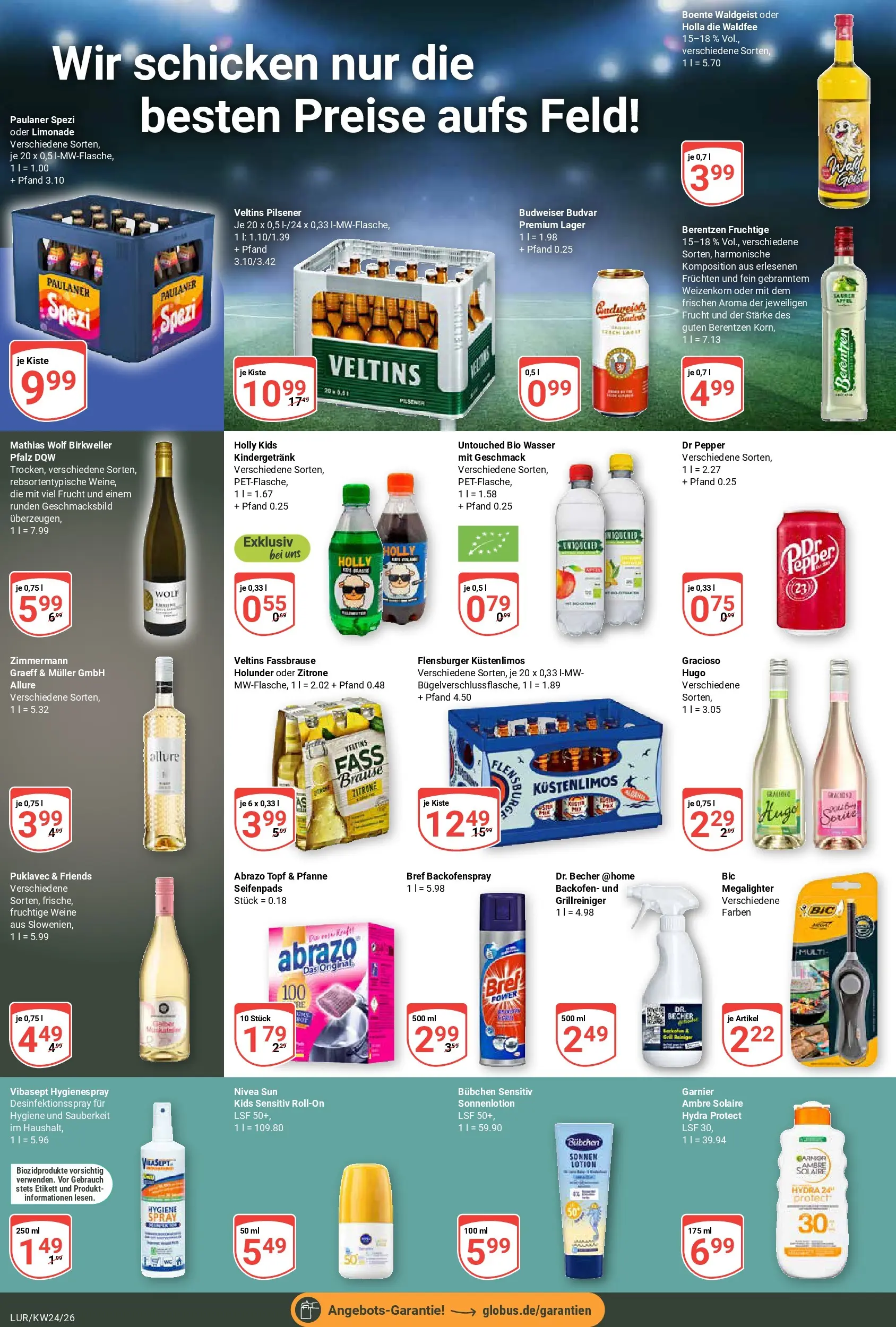 Globus Prospekt Hamburg (ab 07.06.2026) » Angebote online | Seite: 10 | Produkte: Wasser, Hugo, Paulaner, Veltins