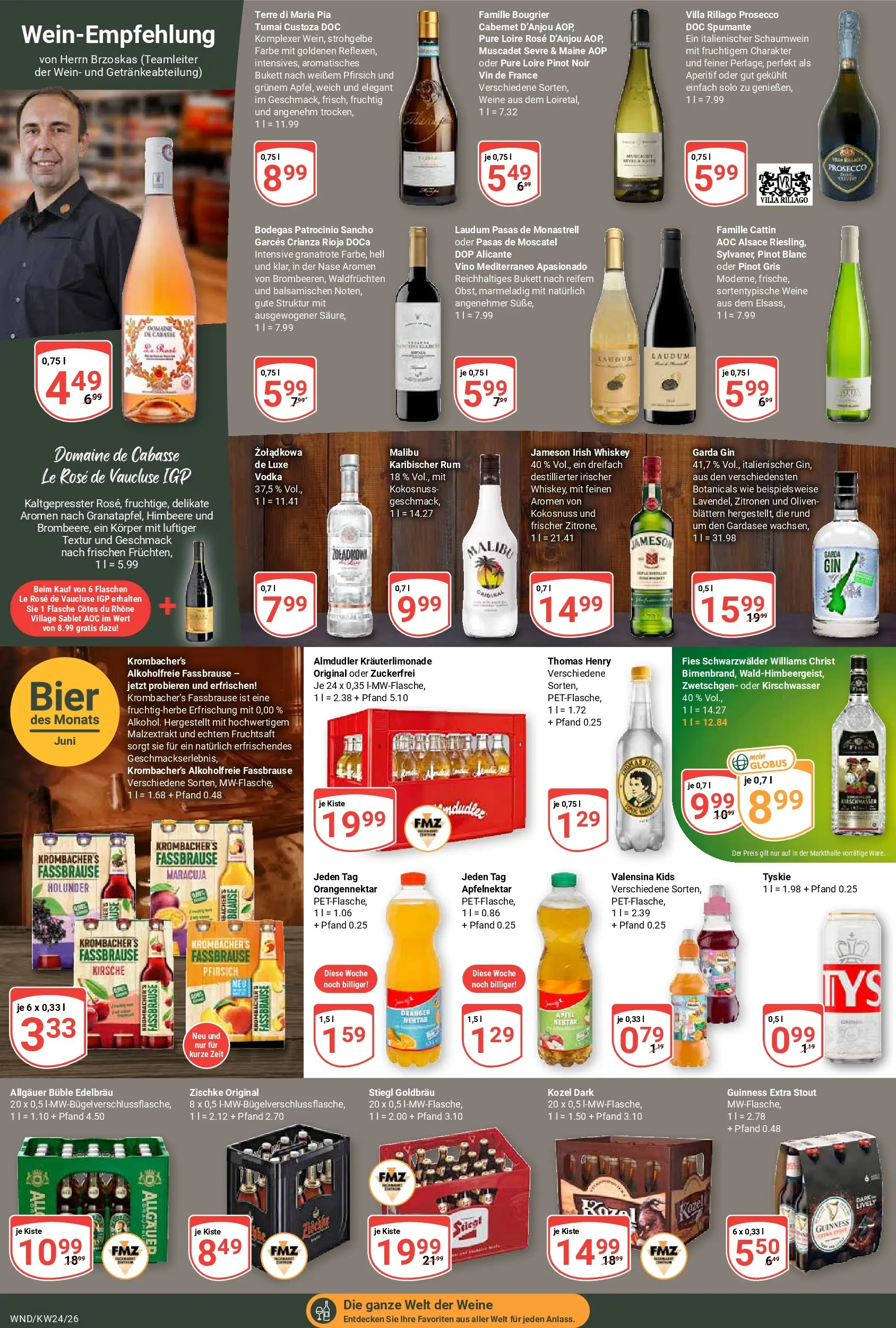 Globus Prospekt St. Wendel (ab 08.06.2026) » Angebote online | Seite: 21 | Produkte: Jameson, Wein, Fassbrause, Fruchtsaft