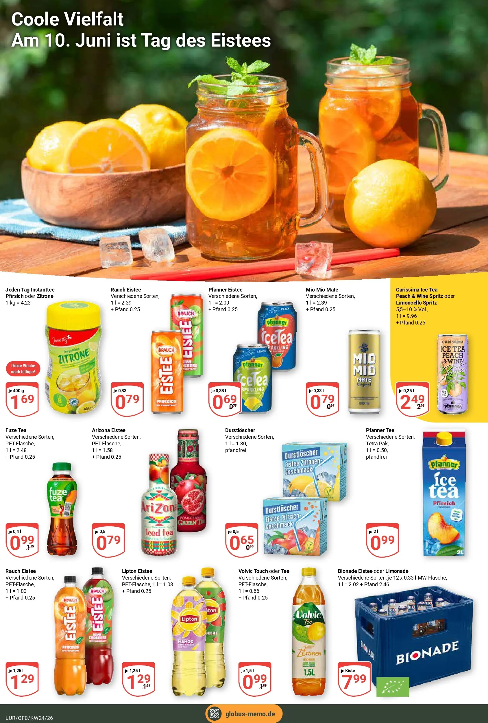 Globus Prospekt Hamburg (ab 07.06.2026) » Angebote online | Seite: 23 | Produkte: Limonade, Pfanner eistee, Tee, Zitronen