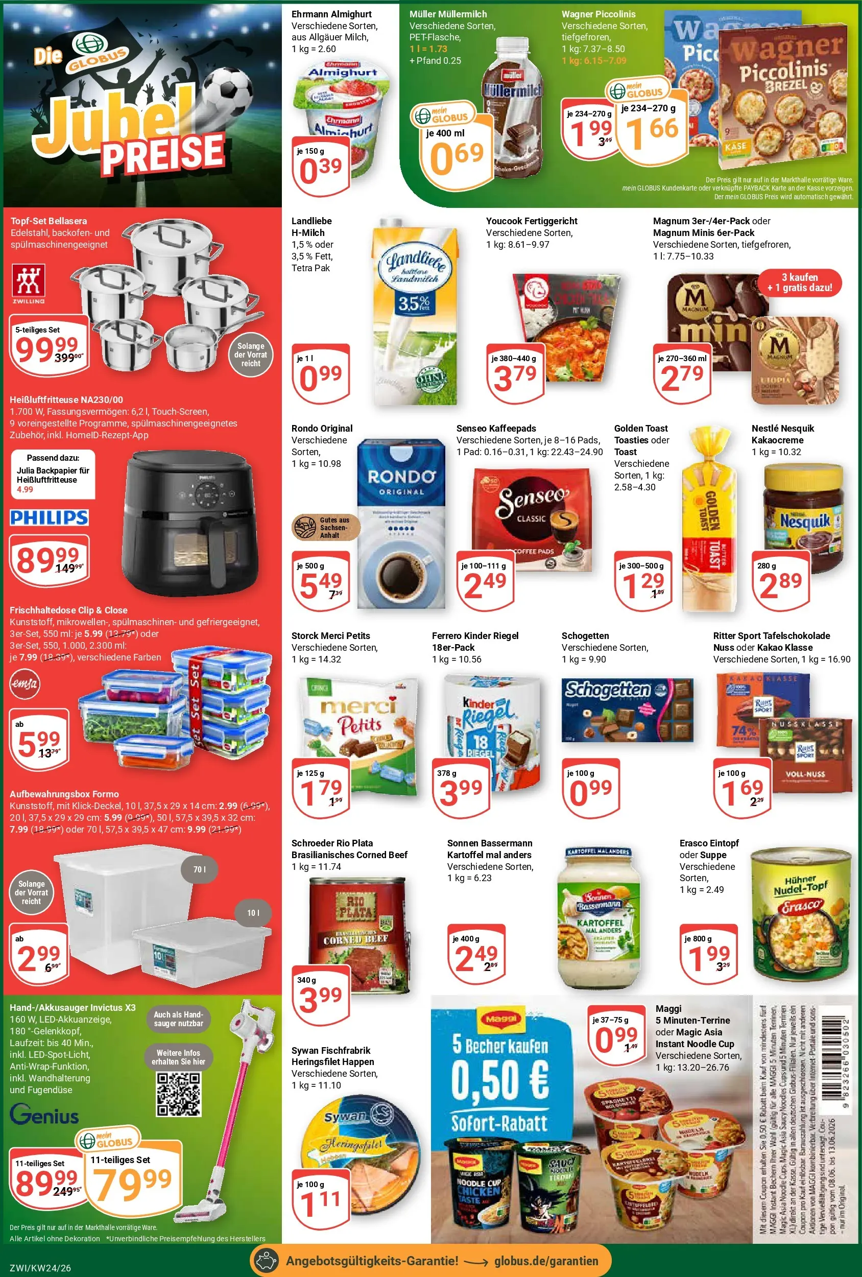 Globus Prospekt Zwickau (ab 08.06.2026) » Angebote online | Seite: 4 | Produkte: Philips, Merci, Piccolinis, Heißluftfritteuse