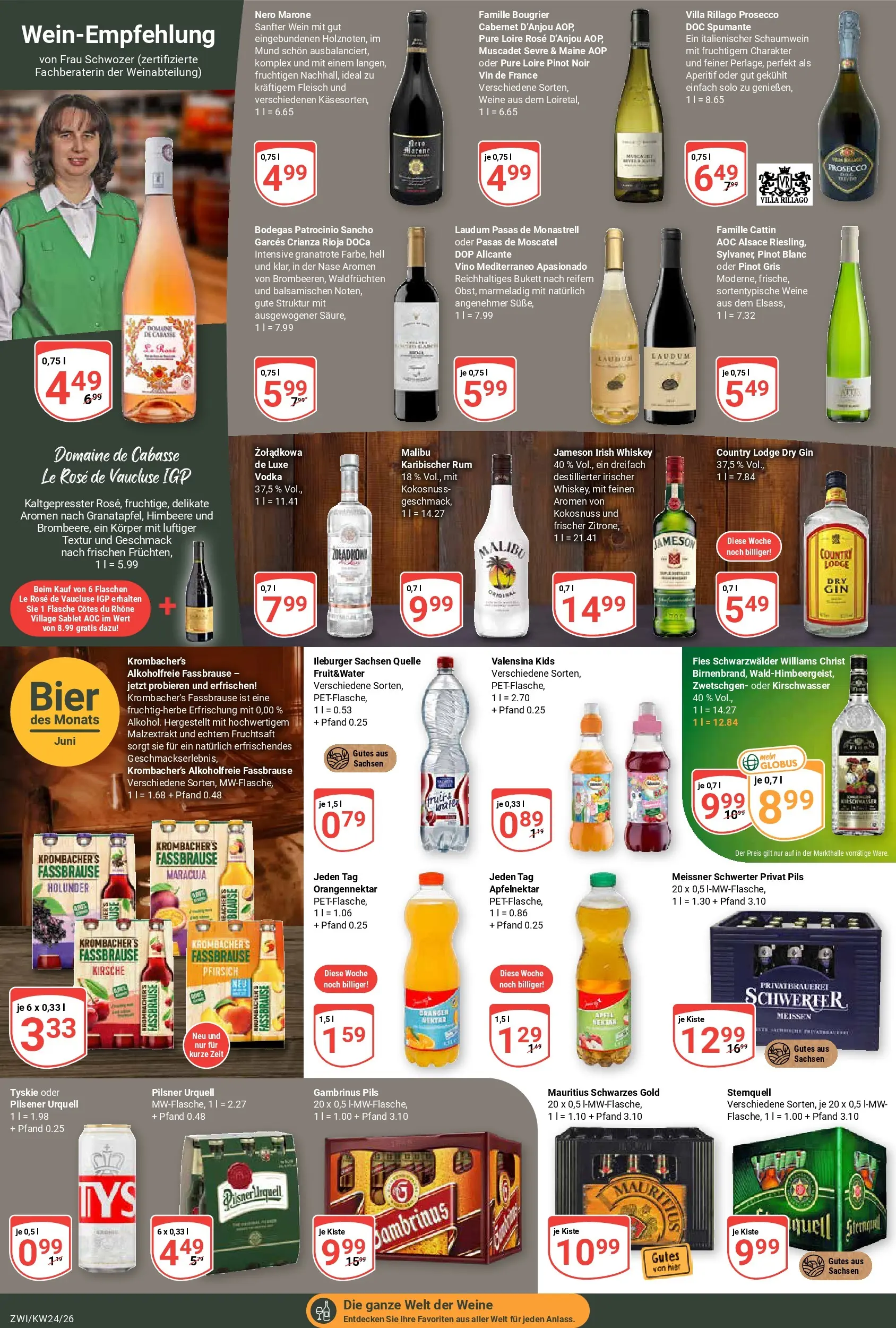 Globus Prospekt Zwickau (ab 08.06.2026) » Angebote online | Seite: 19 | Produkte: Rum, Valensina, Prosecco, Himbeere