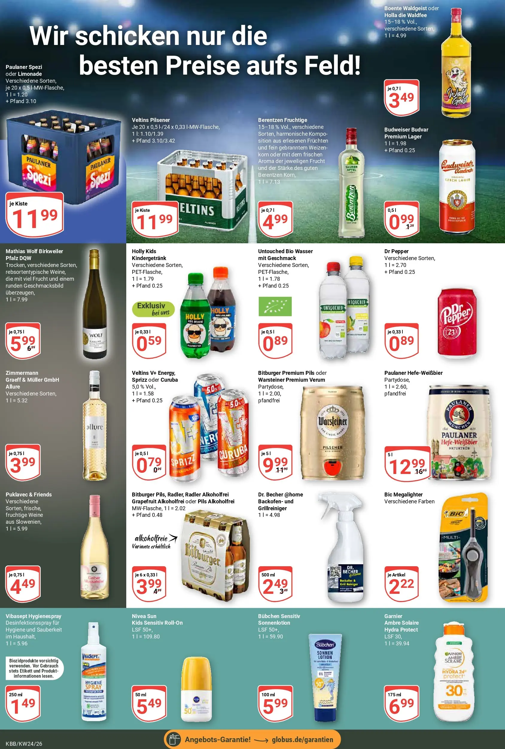 Globus Prospekt Koblenz-Bubenheim (ab 08.06.2026) » Angebote online | Seite: 8 | Produkte: Bitburger, Paulaner spezi, Backofen, Budweiser