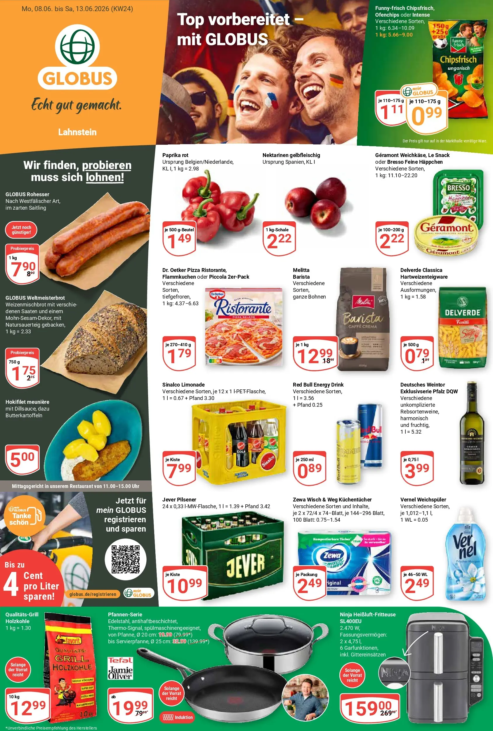 Globus Prospekt Lahnstein (ab 08.06.2026) » Angebote online | Seite: 3 | Produkte: Geramont, Paprika rot, Zewa, Uhr