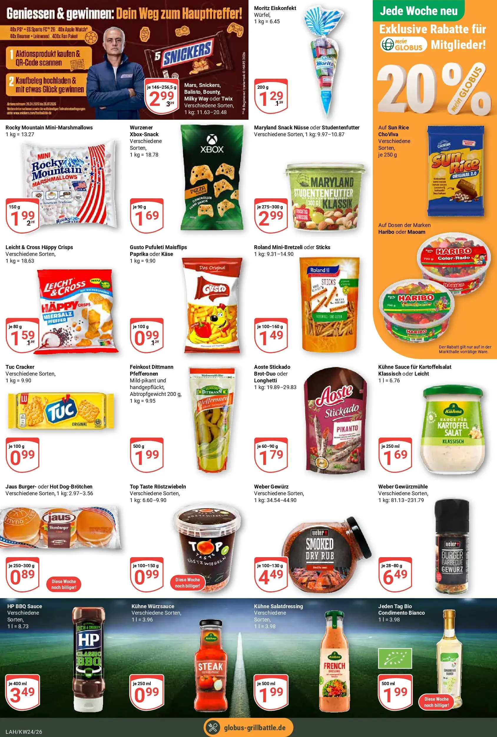 Globus Prospekt Lahnstein (ab 08.06.2026) » Angebote online | Seite: 7 | Produkte: Top, Burger, Twix, Steak