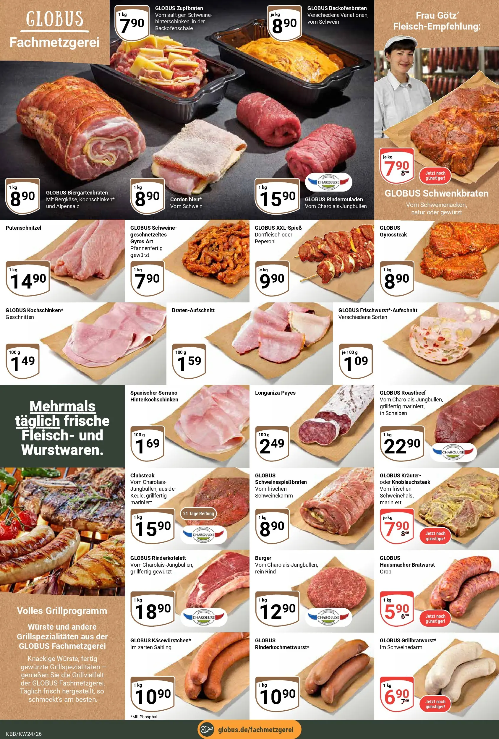 Globus Prospekt Koblenz-Bubenheim (ab 08.06.2026) » Angebote online | Seite: 13 | Produkte: Rinderrouladen, Roastbeef, Gyros, Fleisch